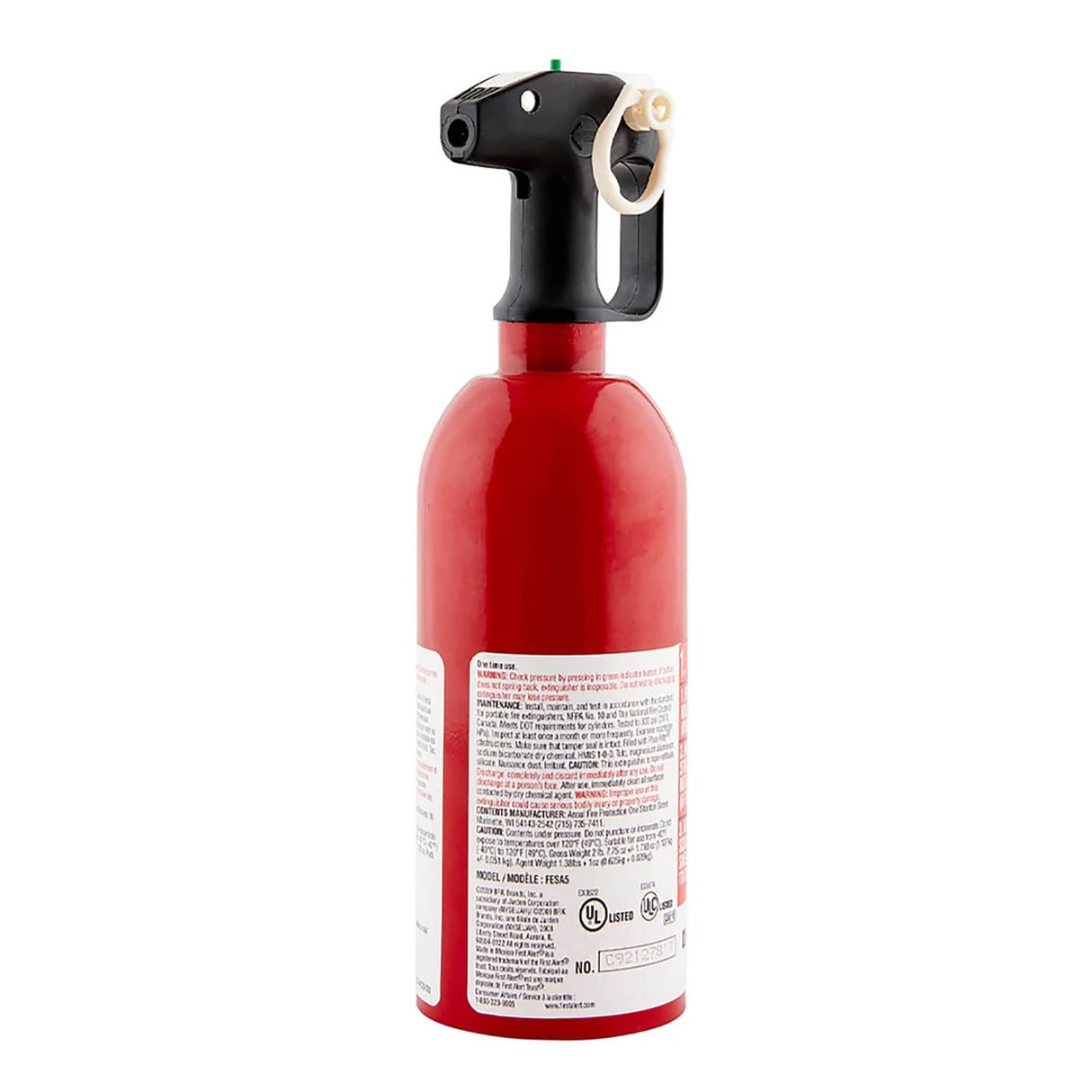 First Alert Rechargeable Auto Fire Extinguisher with Bracket and Strap, UL Rated R-B:C, AUTO5