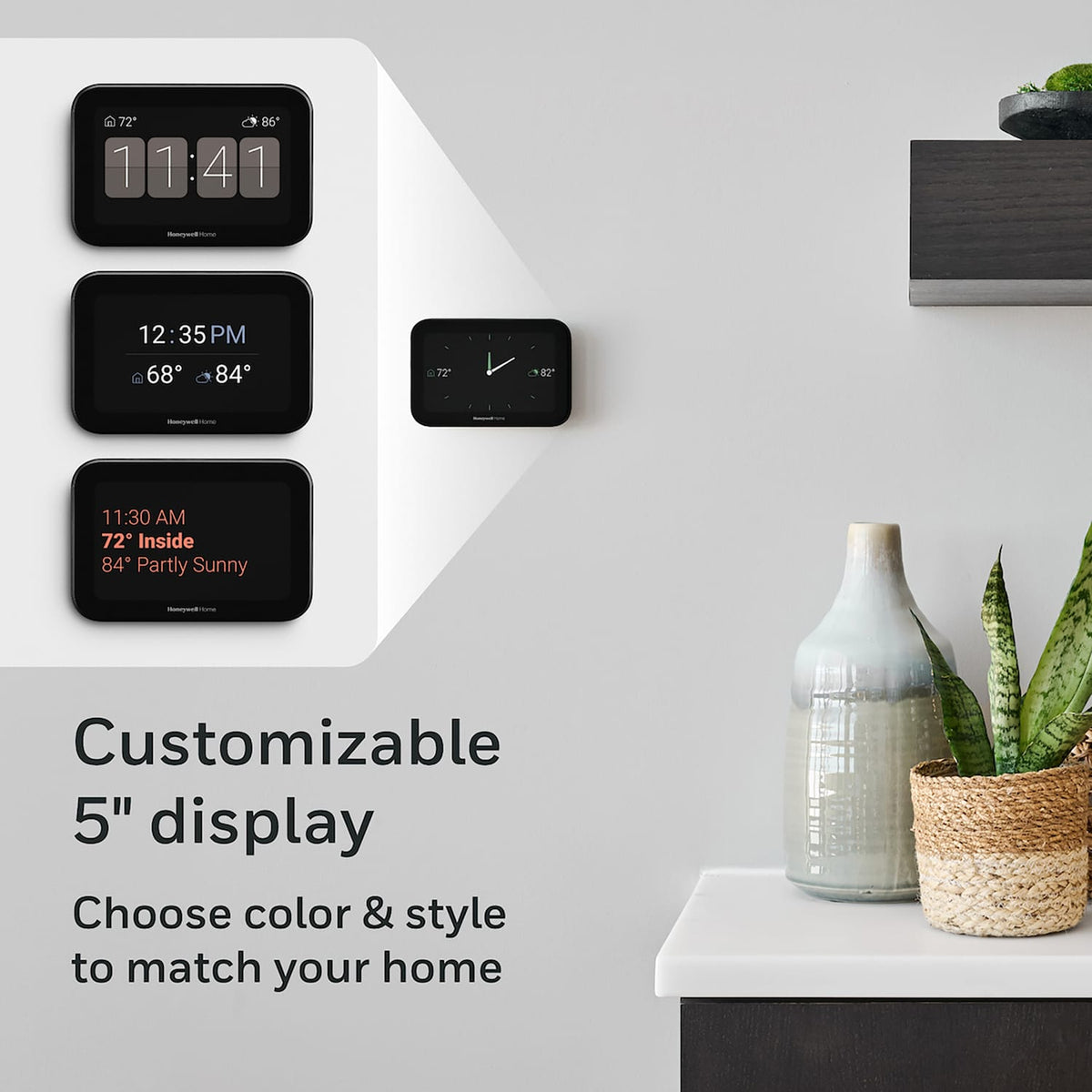 Honeywell Home X8S Smart Thermostat with Video Doorbell Compatibility, Indoor Air Quality Control, and Customizable Touchscreen Display, Black
