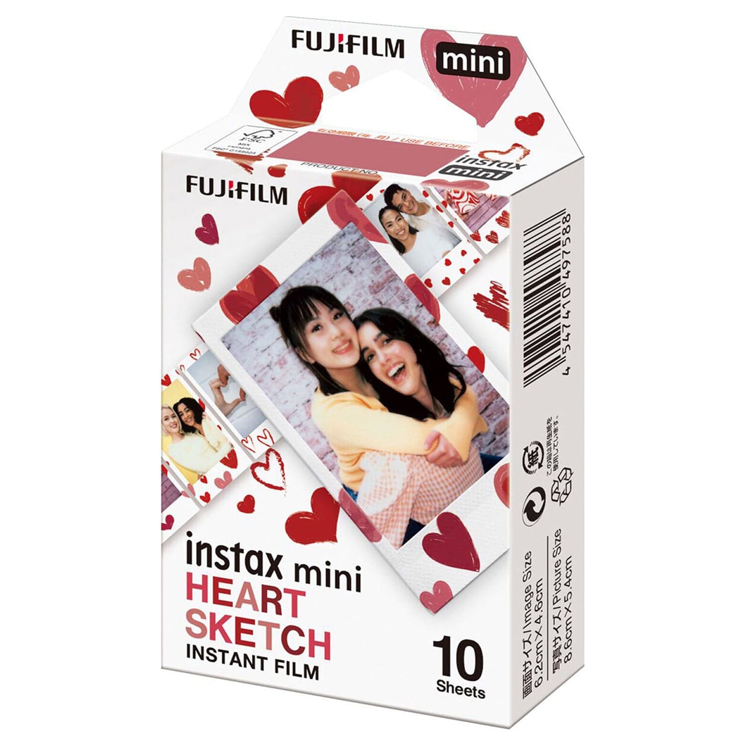Fujifilm instax mini Instant Film, 10 Pack, Heart Sketch