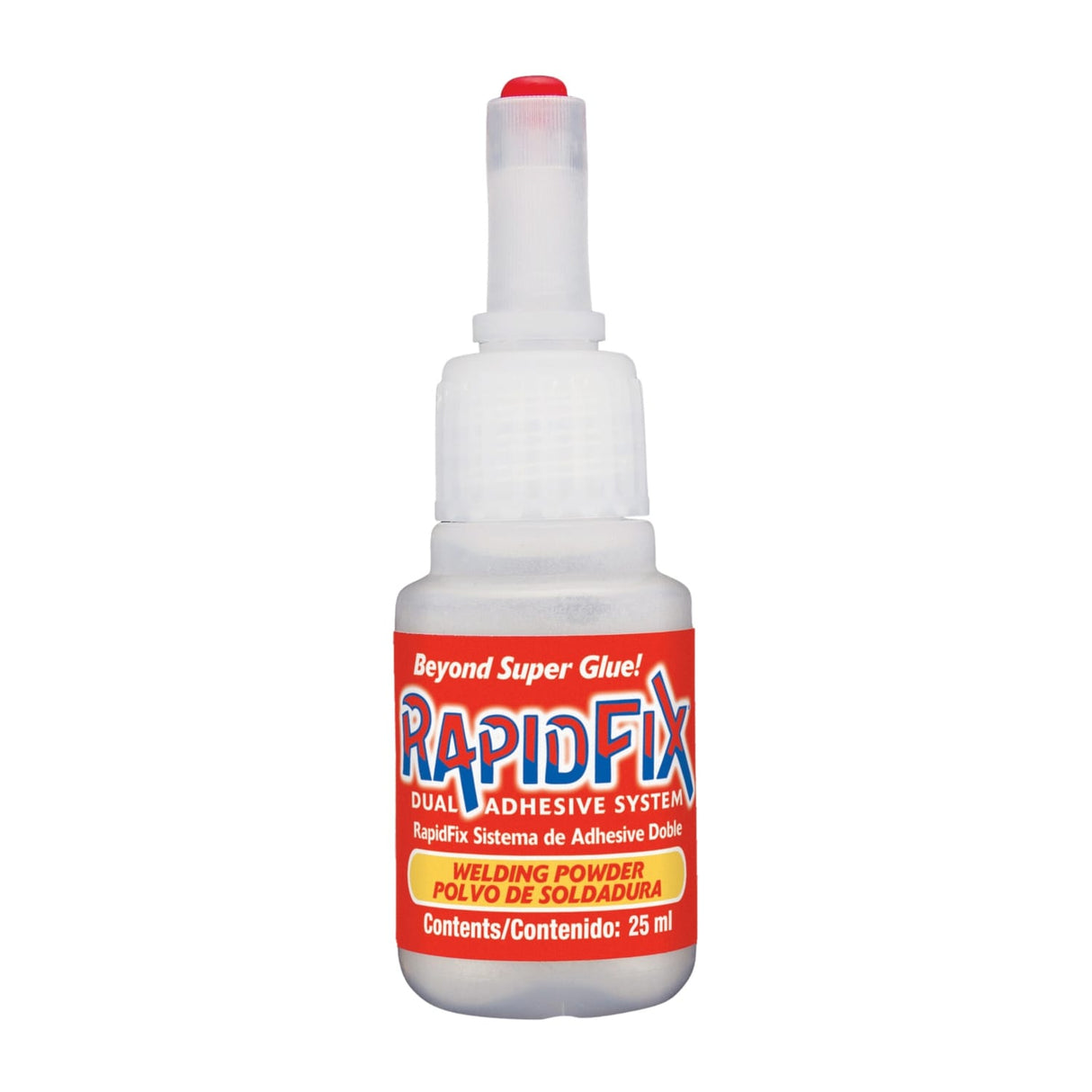 RapidFix Instant Dual-Adhesive Repair System for Plastics, Metal, and Rubber, Squeeze Bottles, 25 mL