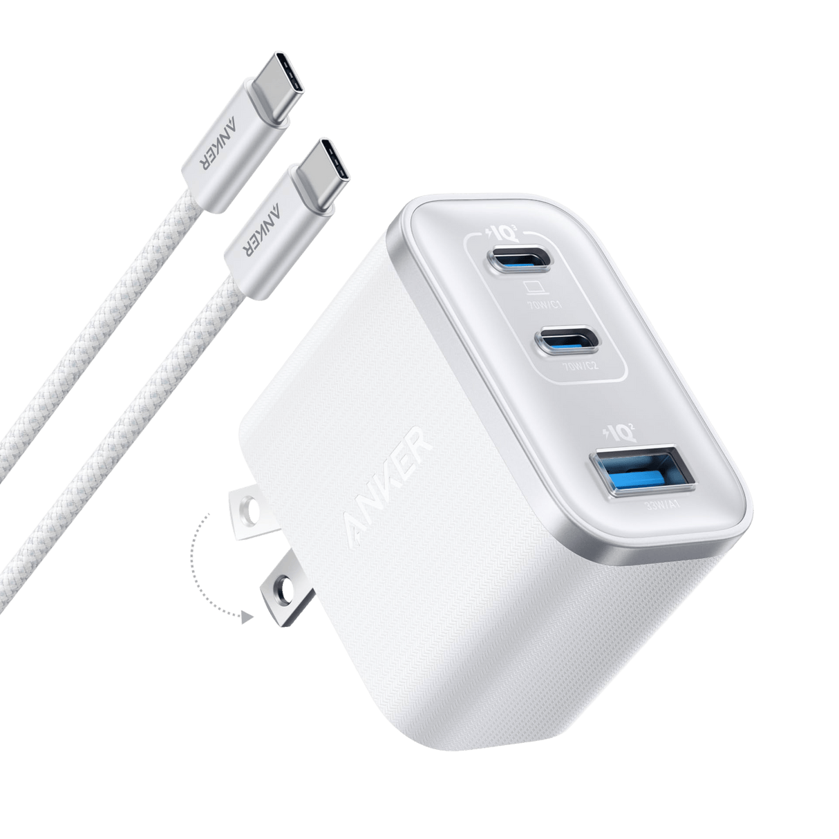 Anker Nano Charger (70W, 3 Ports)