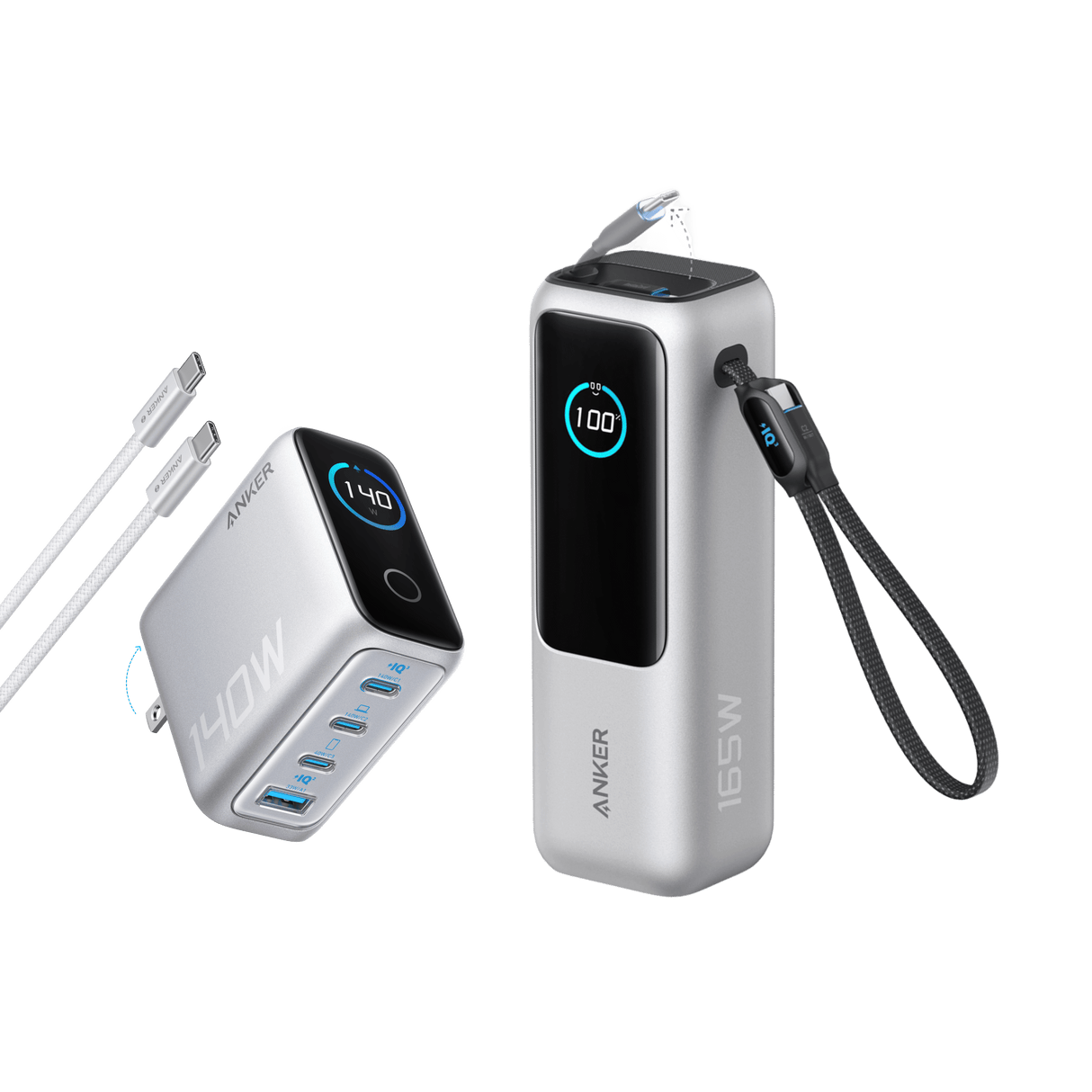 Anker Laptop Power Bank (25K, 165W, Built-In and Retractable Cables)