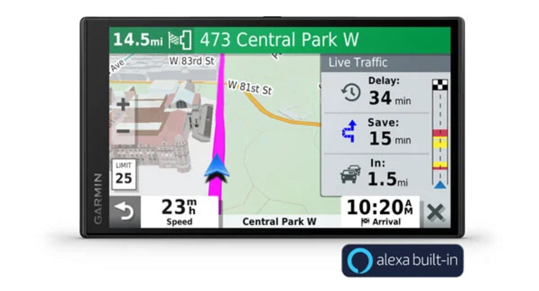 Garmin DriveSmart 65 Premium Navigator with Amazon Alexa - Certified Refurbished