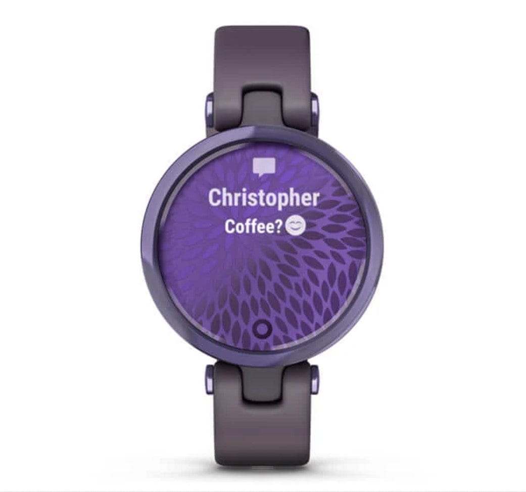 Garmin Lily Sport Edition Midnight Orchid Bezel with Deep Orchid Case and Silicone Band - Certified Refurbished
