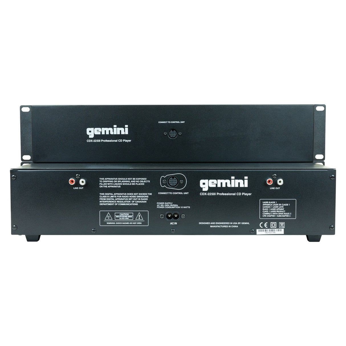 Gemini Professional 2U Dual CD/USB Player, Silver, CDX-2250i