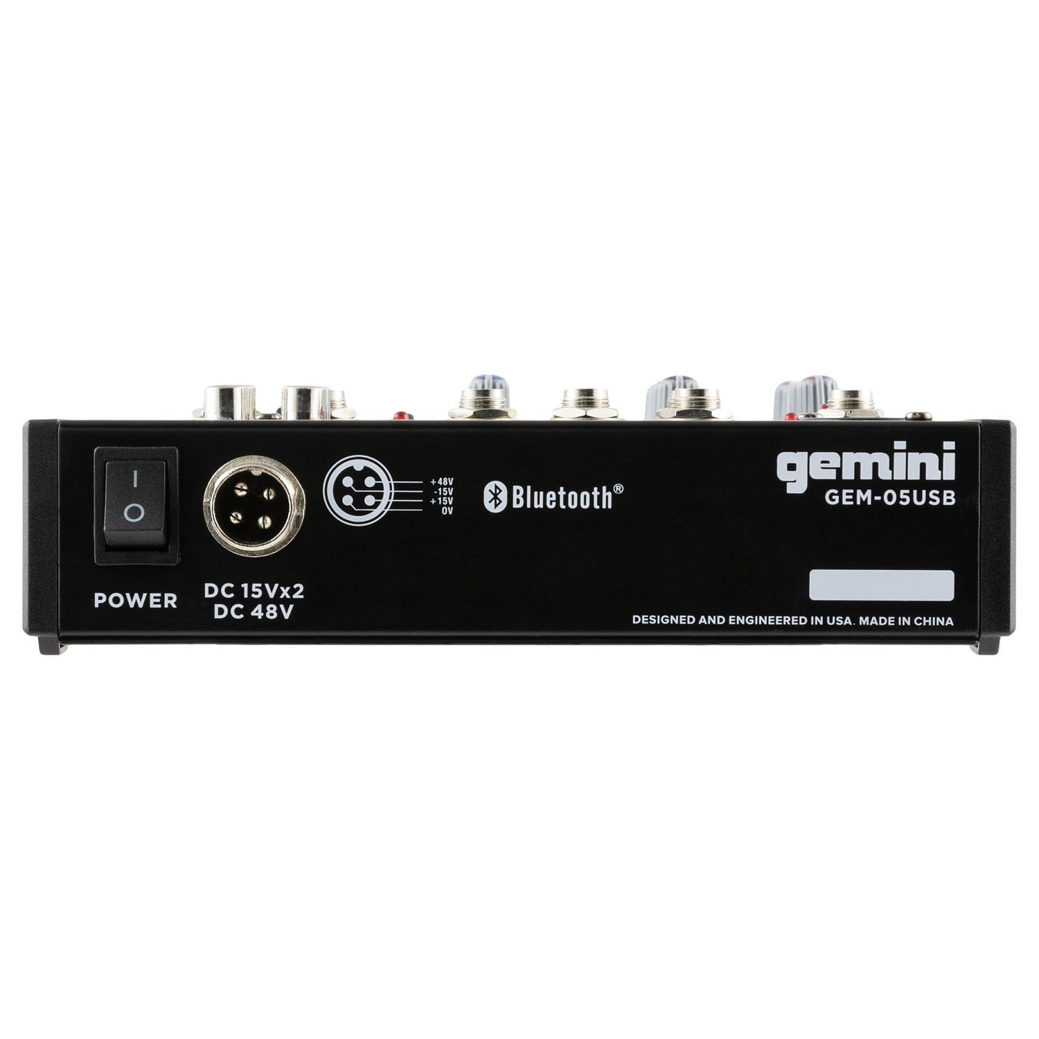 Gemini GEM-05USB Compact Analog Bluetooth Audio Mixer, 5 Channels