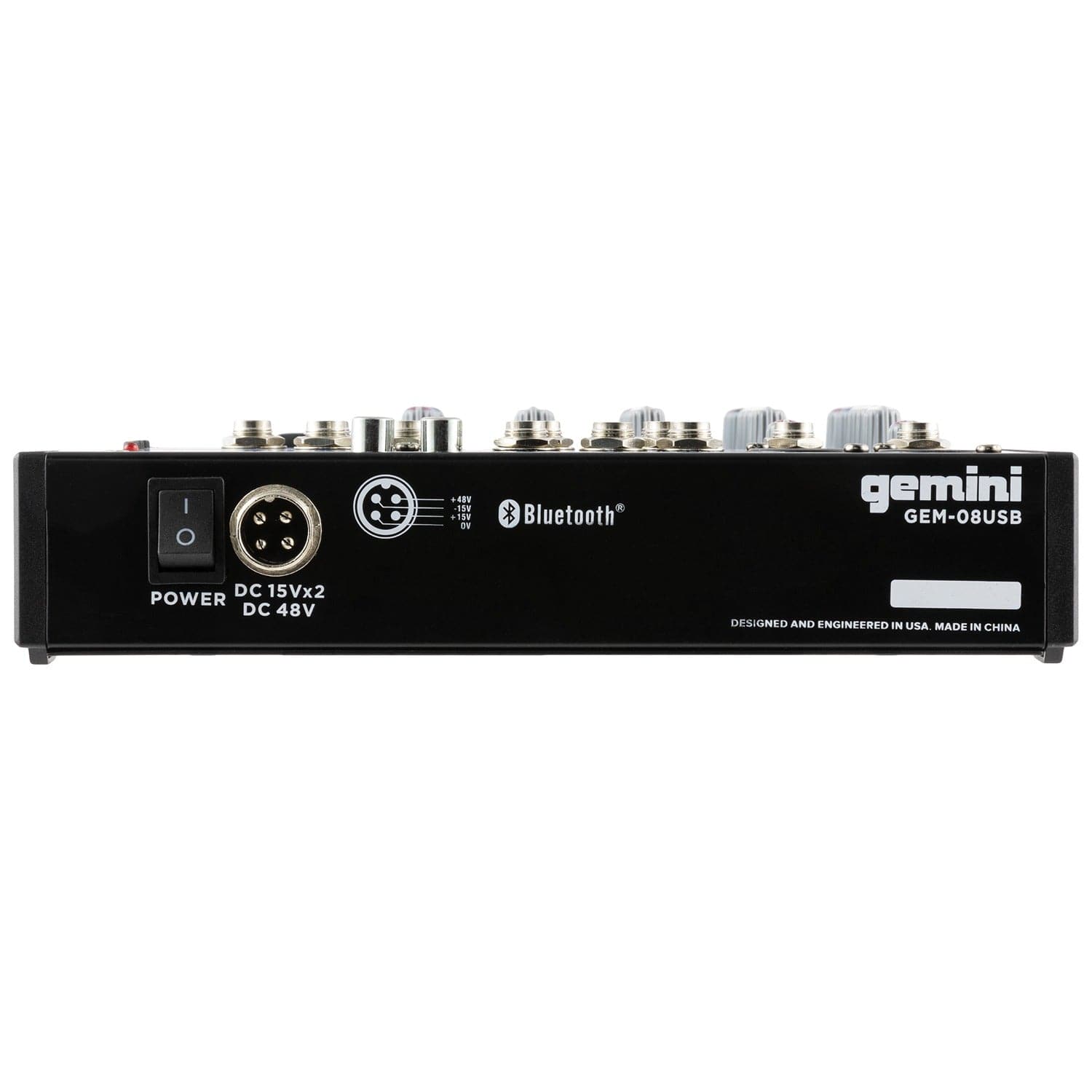 Gemini GEM-08USB Compact Analog Bluetooth Professional Audio Mixer, 8 Channels
