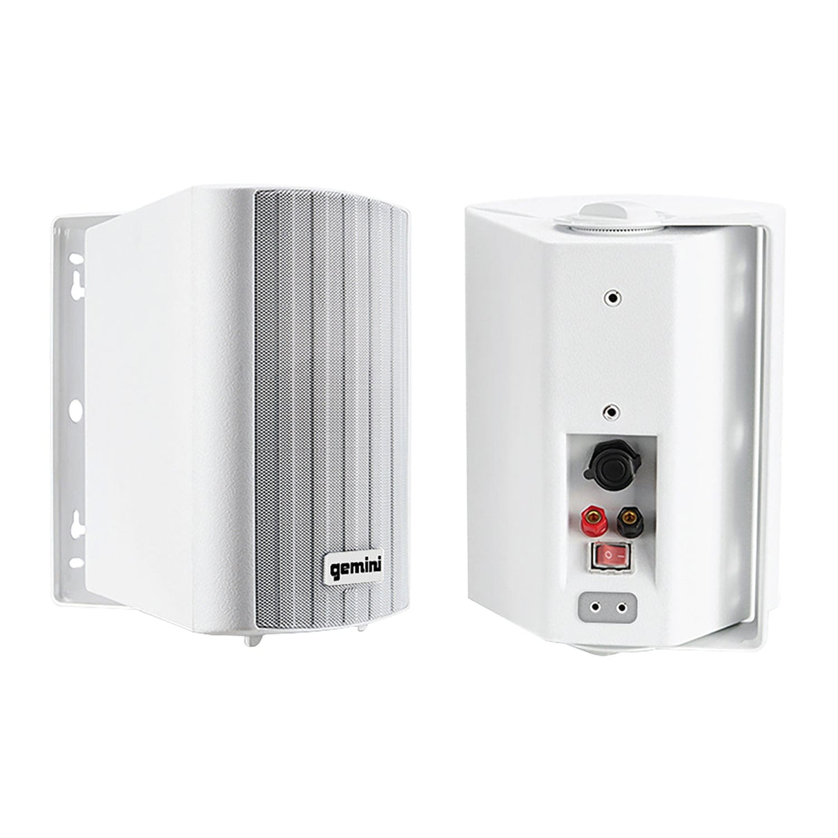 Gemini GHSI Series GHSI-W650BT-PR Outdoor Bluetooth 300-Watt-Peak Outdoor Speaker Set with Mounting Brackets and Remote, 2 Count, White