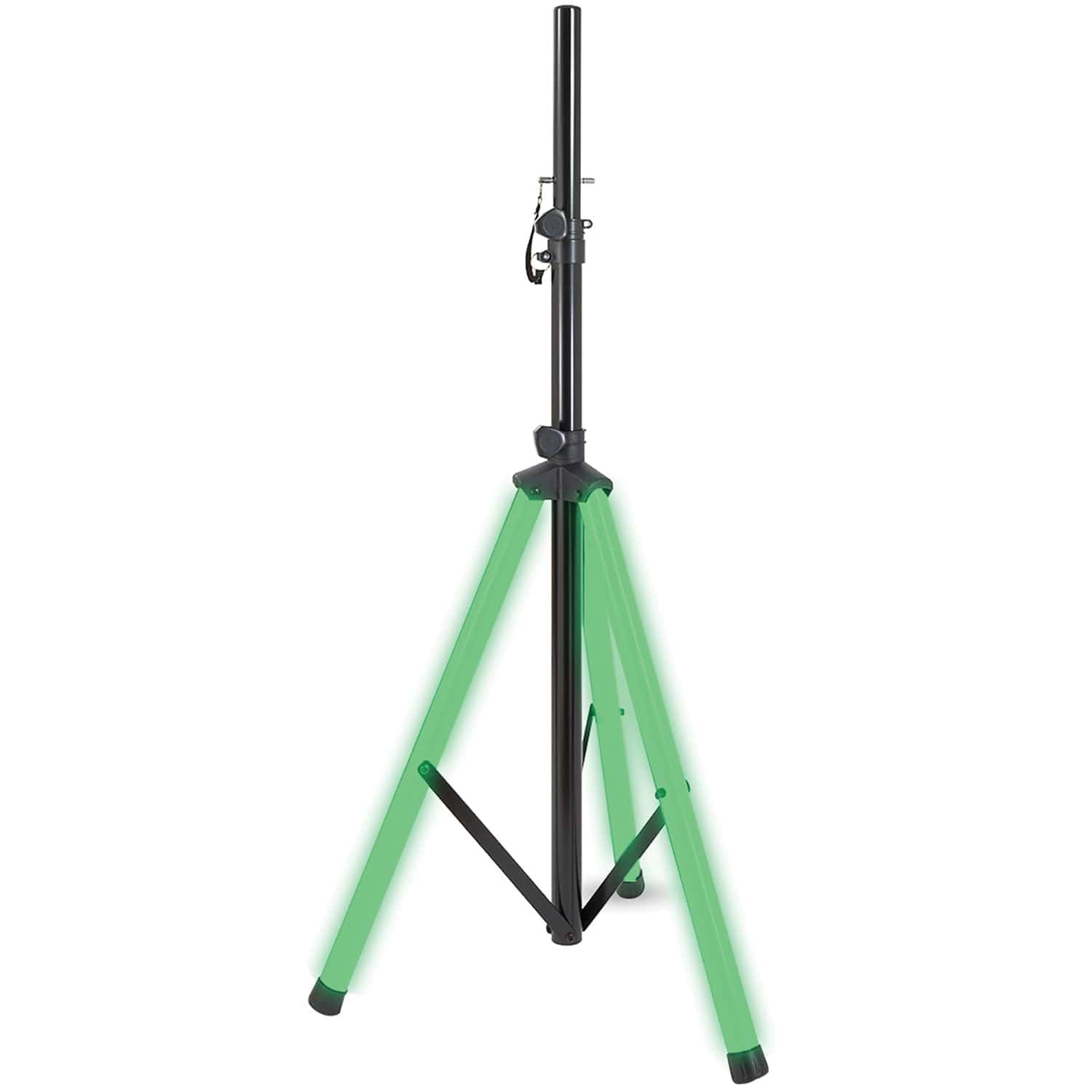 Gemini Professional Adjustable PA LED Speaker Stand with Remote, Black with Color-Changing Legs, STL-500