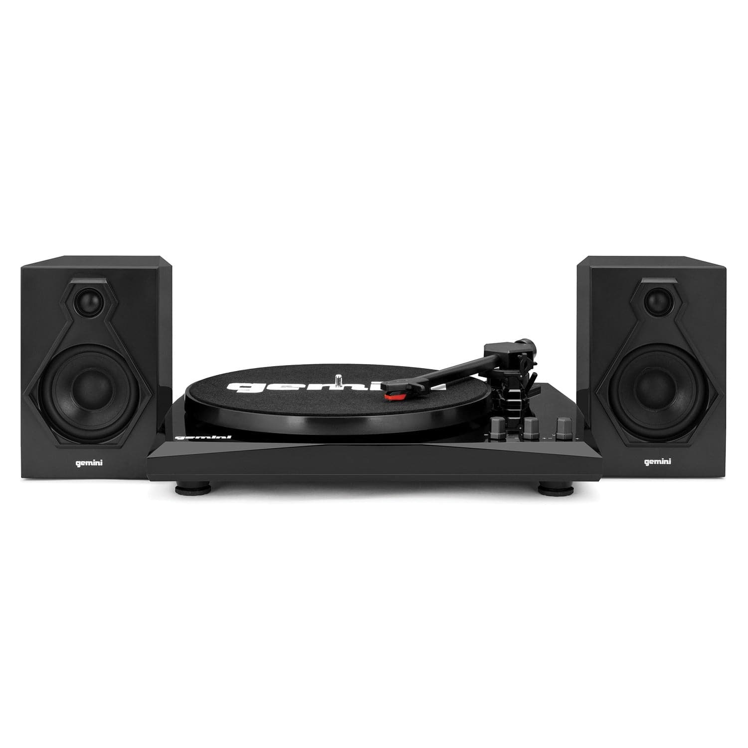 Gemini TT-900B Belt-Drive 3-Speed Turntable System with Bluetooth and Stereo Speakers, Black
