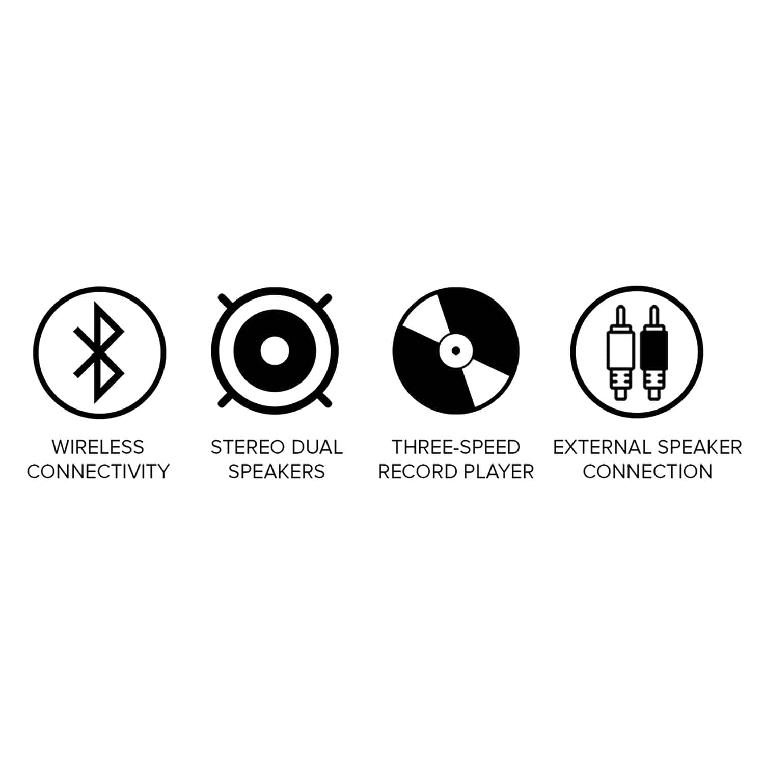 Gemini TT-900B Belt-Drive 3-Speed Turntable System with Bluetooth and Stereo Speakers, White
