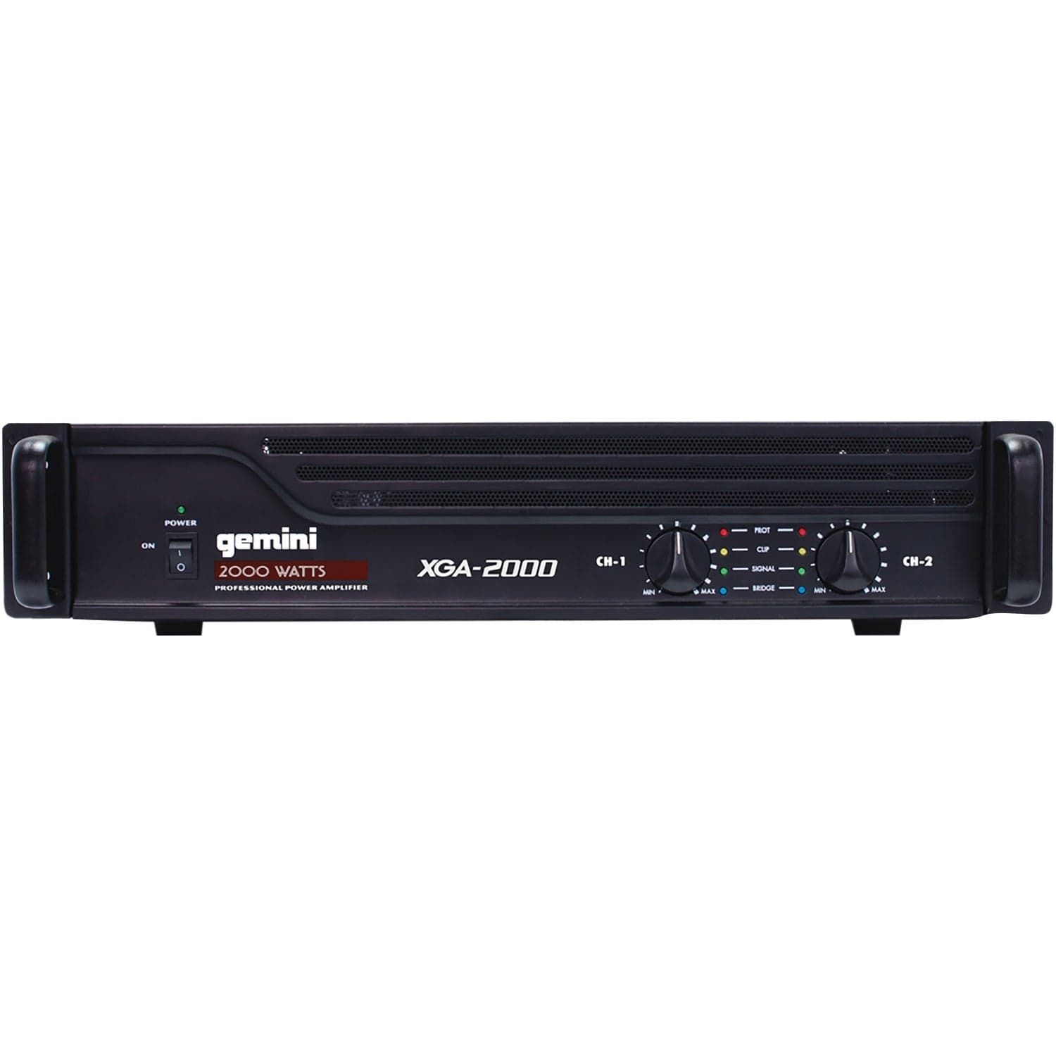 Gemini 2000-Watt-Peak 2.0-Channel Bridgeable Rack-Mountable Professional Power Amplifier for PA Systems and DJ Rigs, XGA-2000
