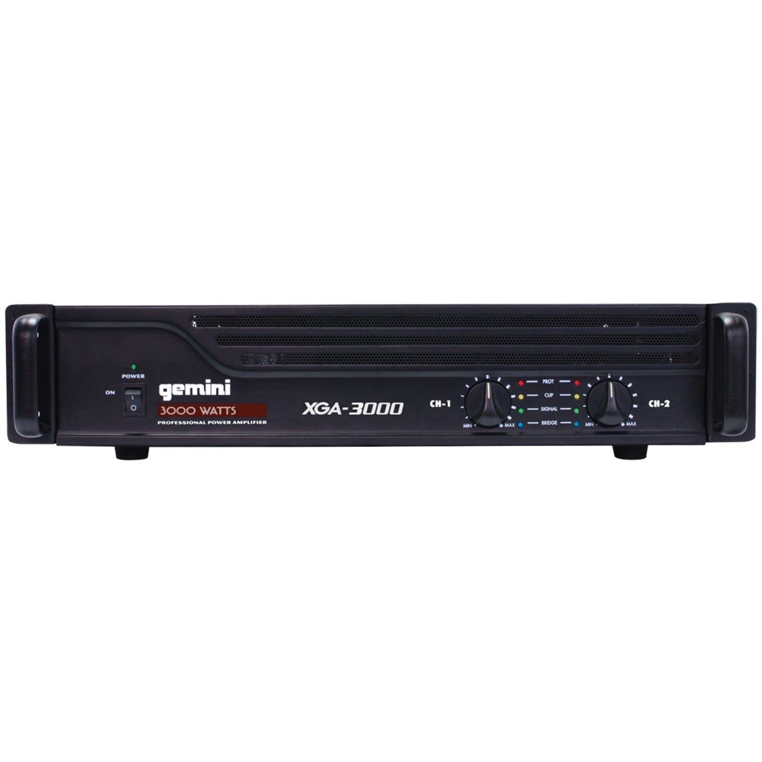 Gemini 3000-Watt-Peak 2.0-Channel Bridgeable Rack-Mountable Professional Power Amplifier for PA Systems and DJ Rigs, XGA-3000