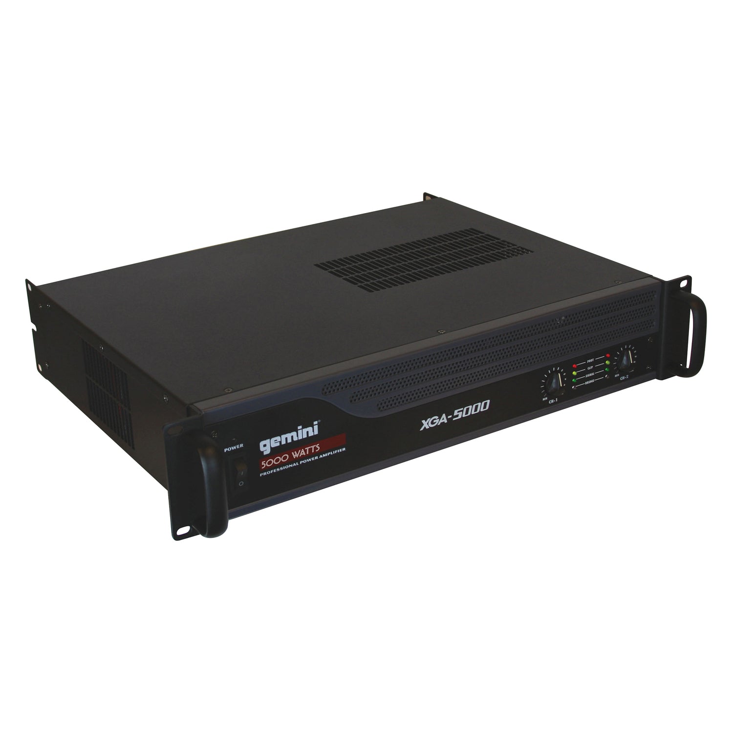 Gemini 5000-Watt-Peak 2.0-Channel Bridgeable Rack-Mountable Professional Power Amplifier for PA Systems and DJ Rigs, XGA-5000