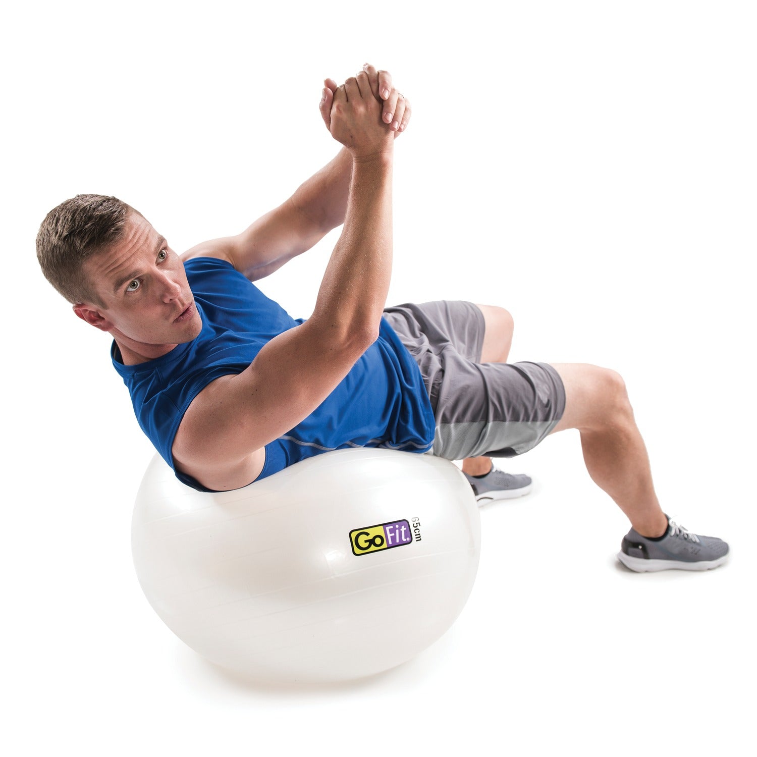 GoFit Stability Ball with Pump, 65cm, White