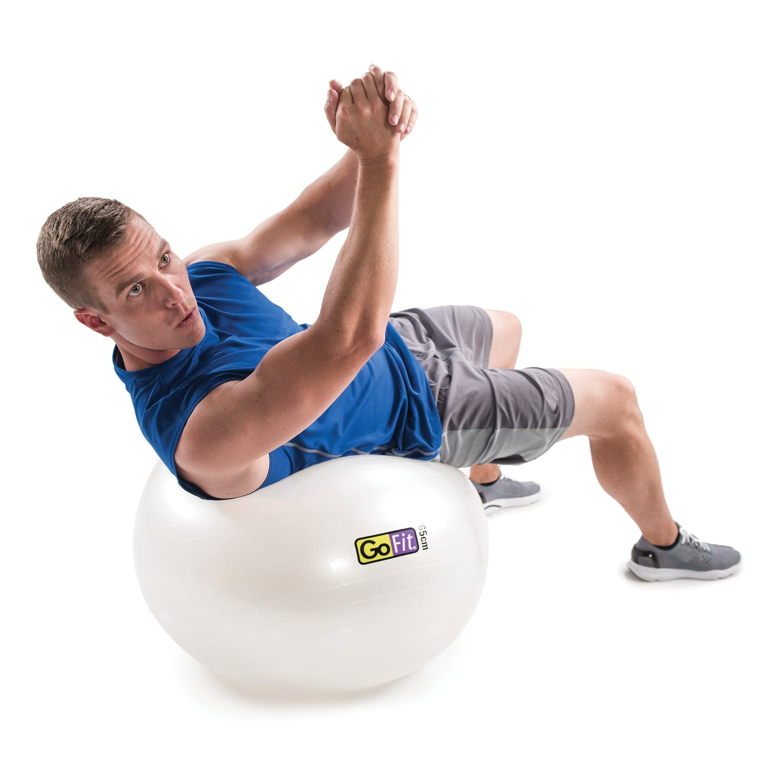 GoFit Stability Ball with Pump, 65cm, White