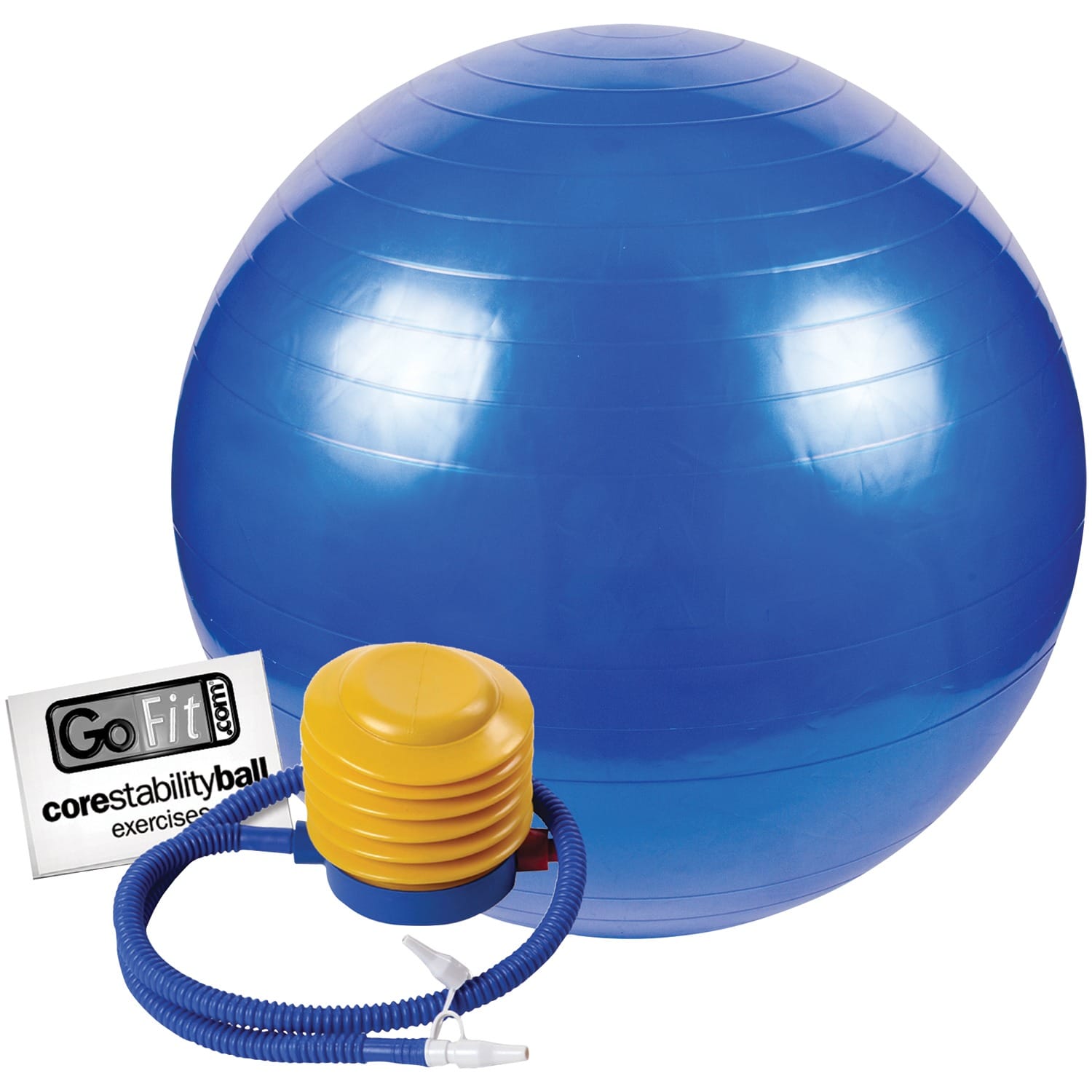 GoFit Stability Ball with Pump, 75cm, Blue