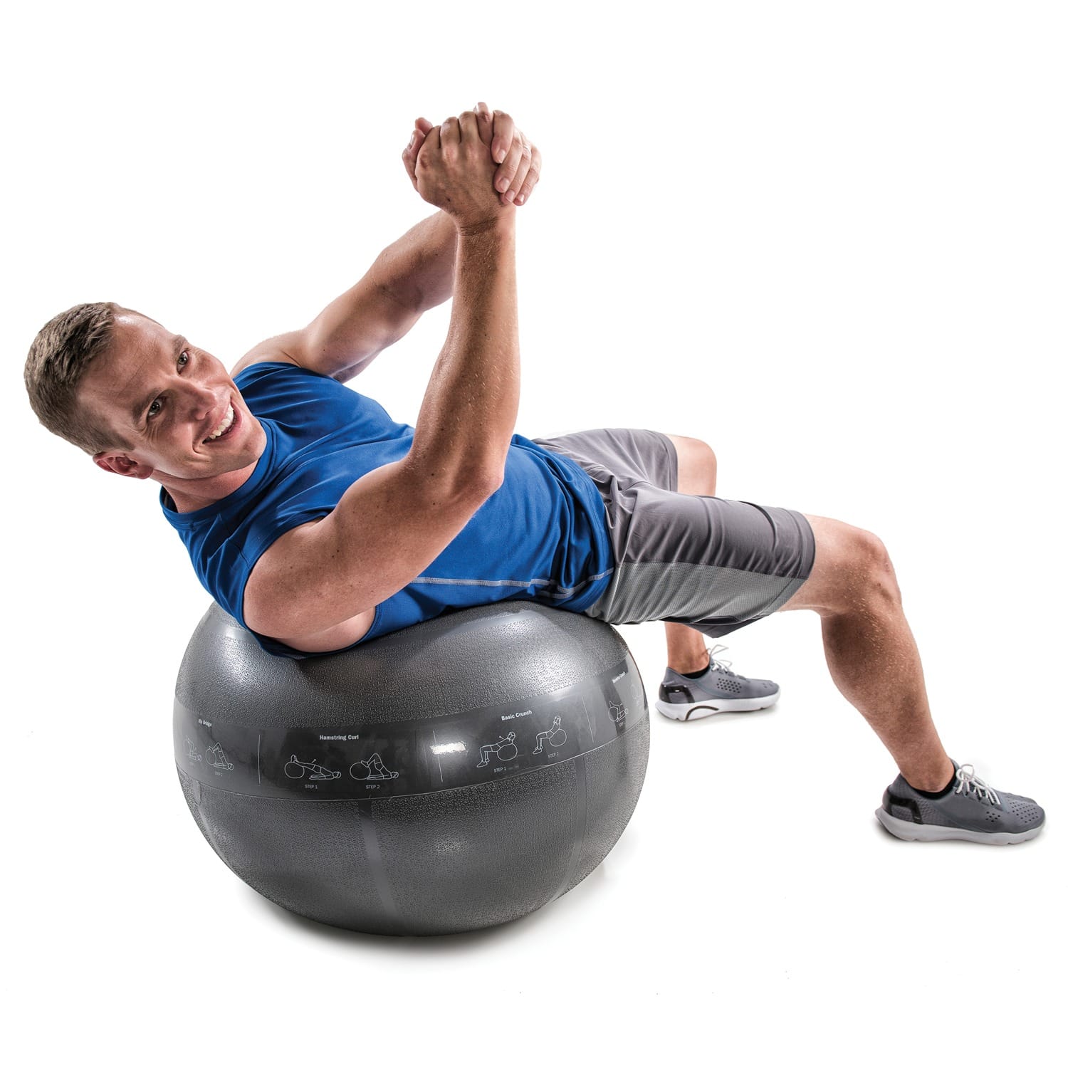 GoFit Pro Grade Stability Guide Ball with Pump, 75cm, Silver
