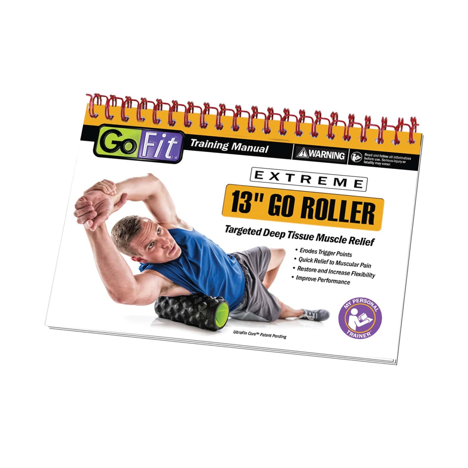 GoFit 13-In. Extreme Go Roller with UltraFin Core, Black