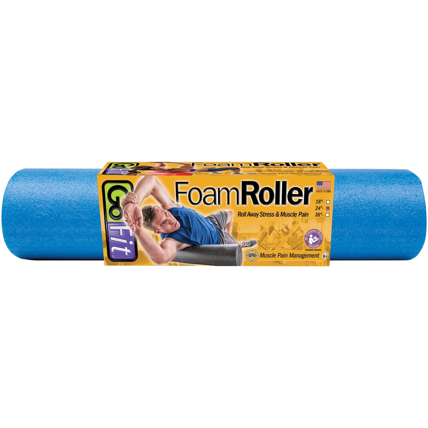 GoFit Foam Roll, 24 In., Blue