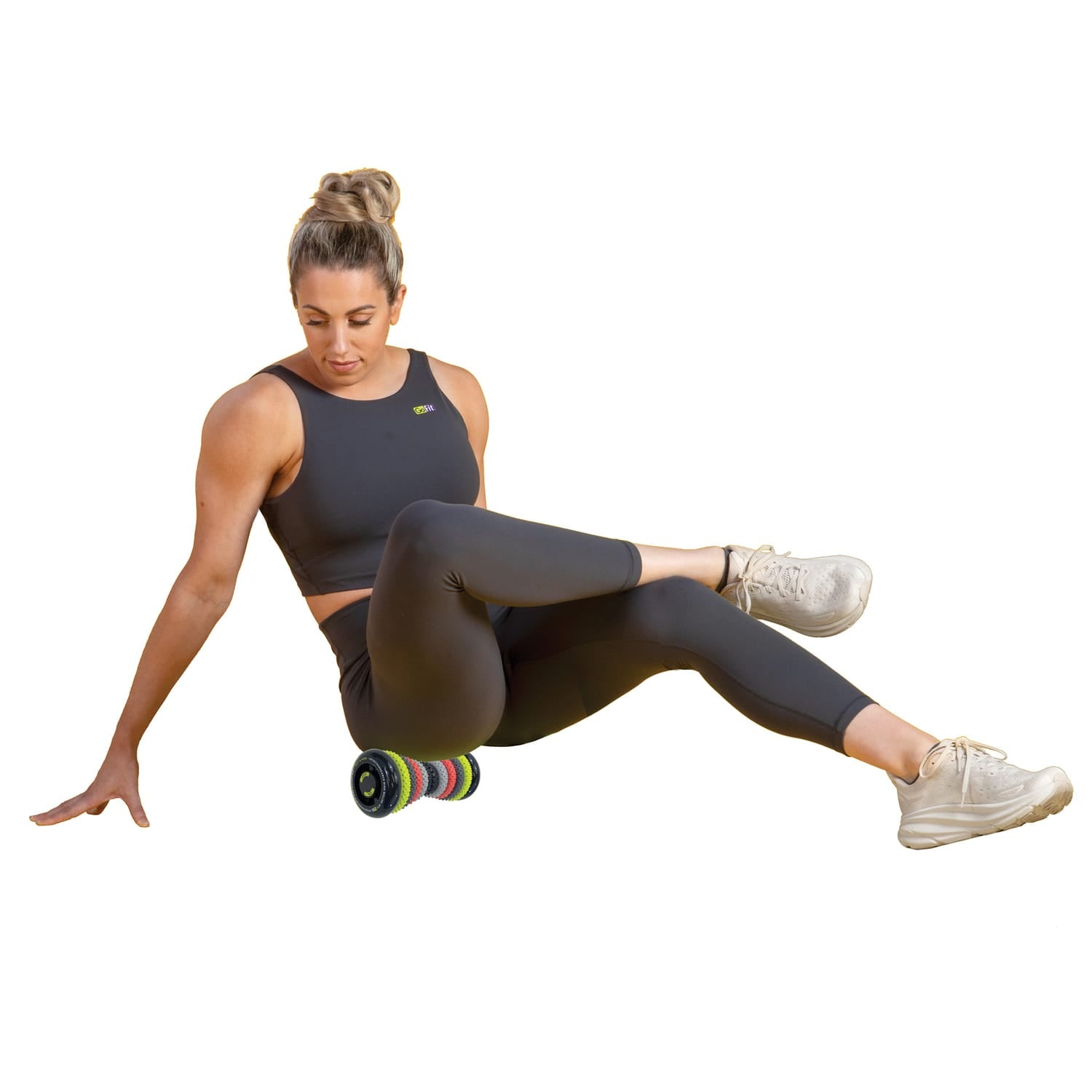 GoFit Interchangeable Ring Roller RFX with 10 Interchangeable Massage Rings