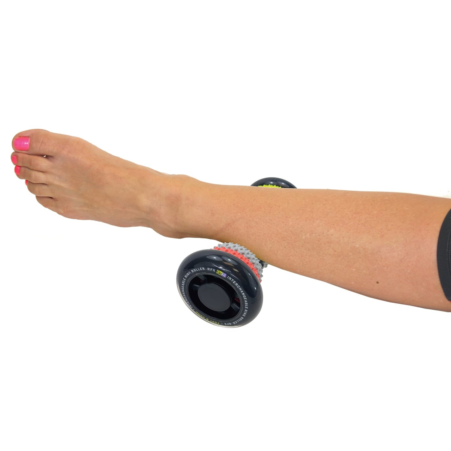 GoFit Interchangeable Ring Roller RFX with 10 Interchangeable Massage Rings