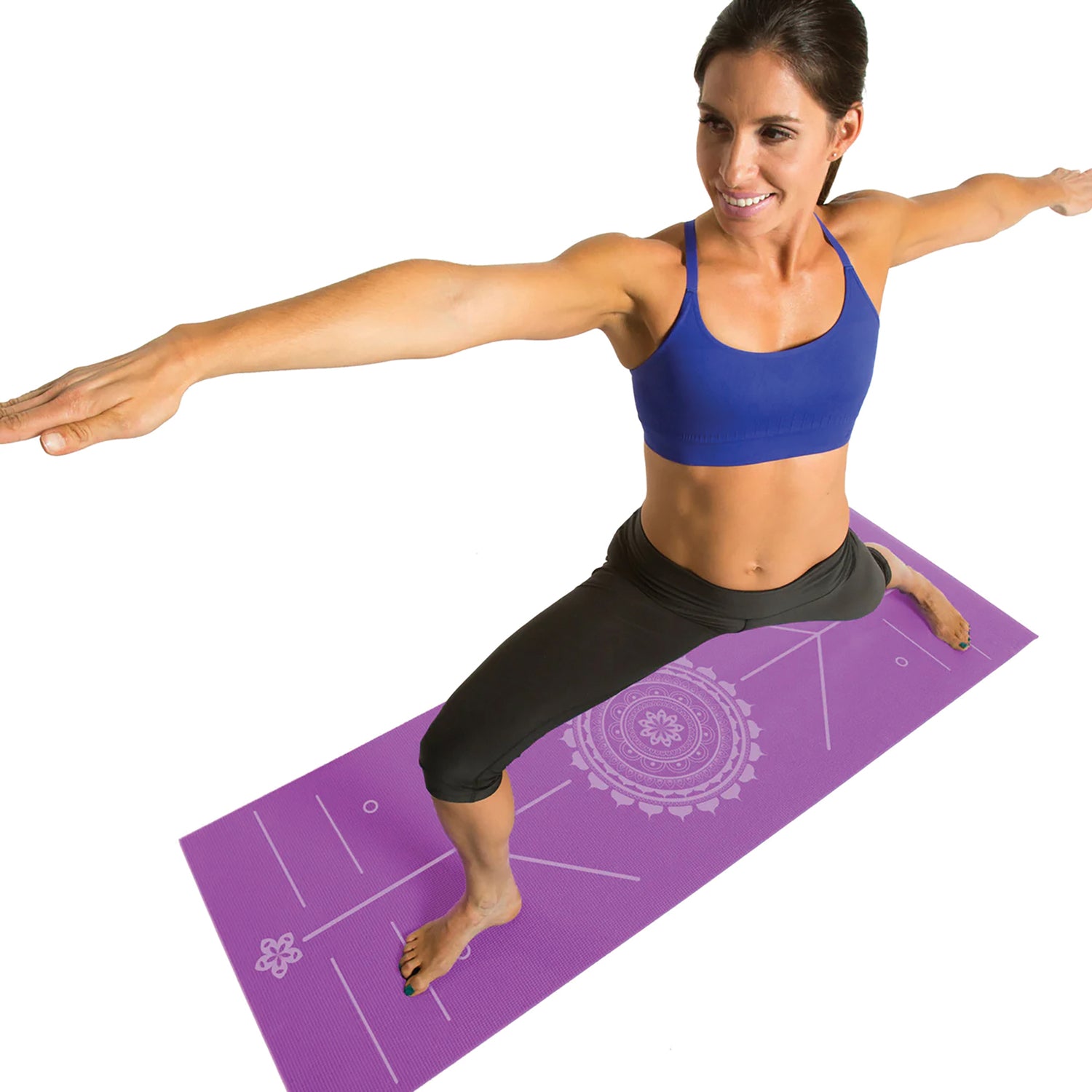 GoFit AlignMat Body-Alignment Yoga Mat, Purple