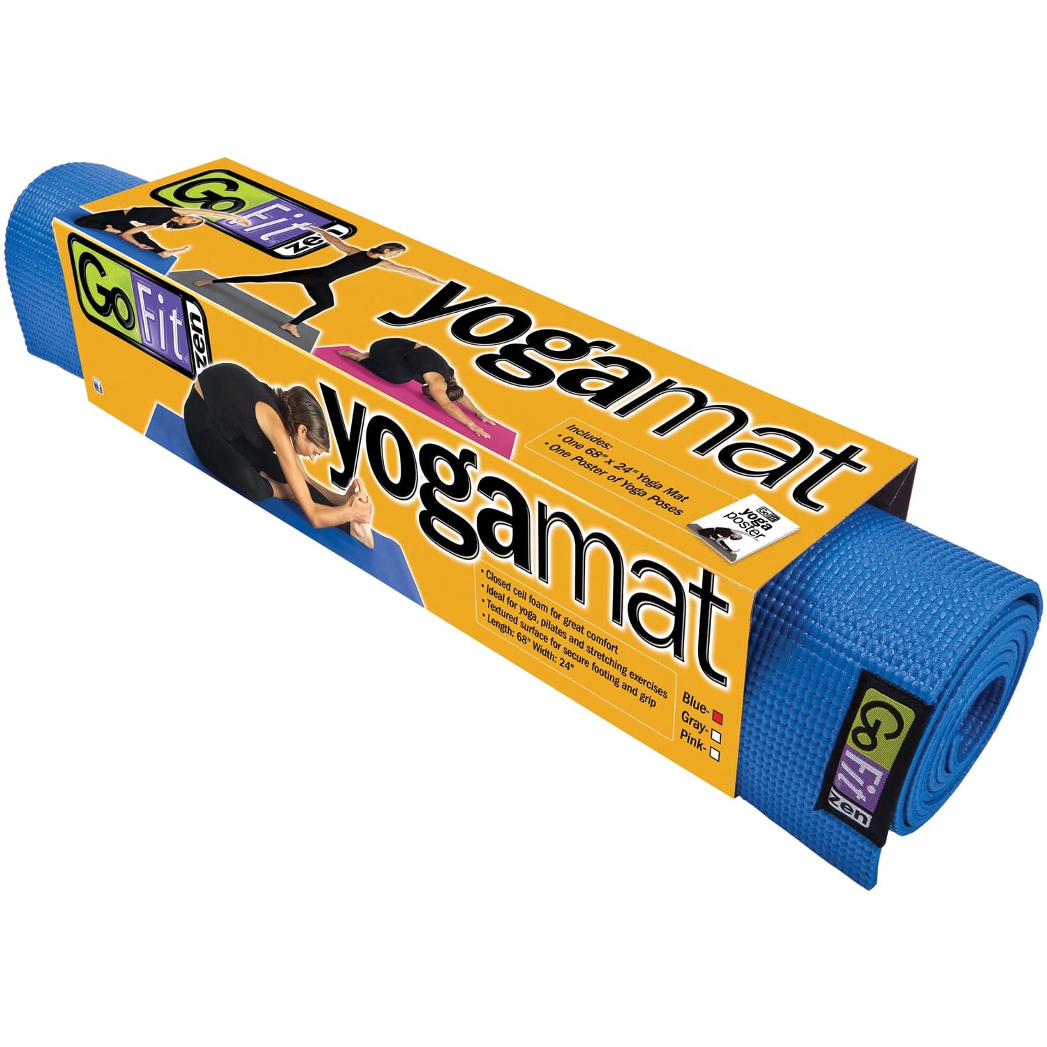 GoFit Yoga Mat, Blue