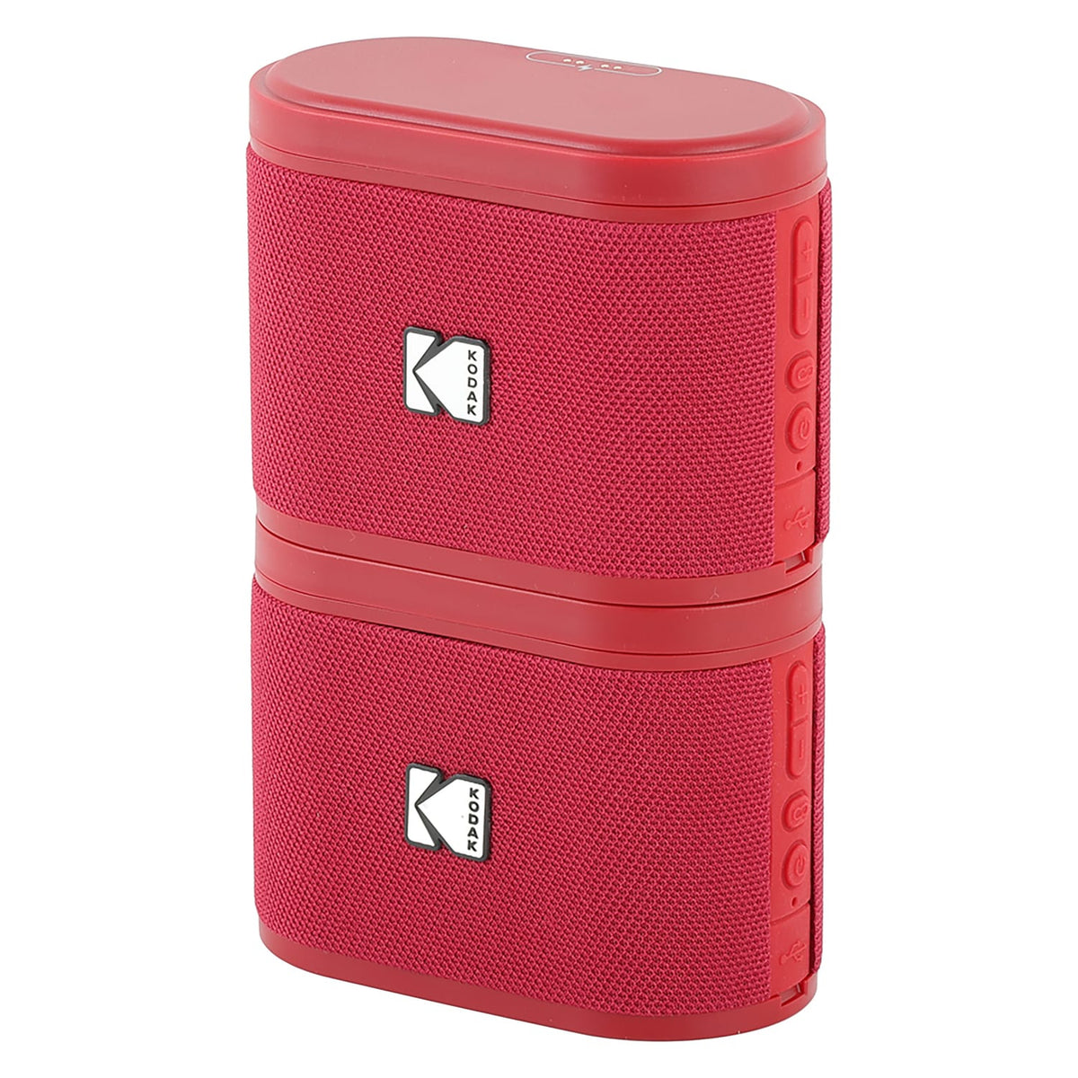 Kodak SoundBrix 2-Piece Portable Rechargeable Bluetooth Speaker System with TWS, Magnetic Docking, up to 5 Hours Play Time, Reverb Red
