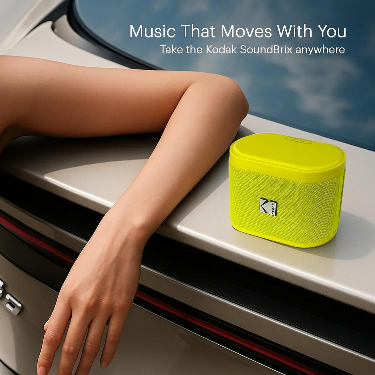 Kodak SoundBrix 2-Piece Portable Rechargeable Bluetooth Speaker System with TWS, Magnetic Docking, up to 5 Hours Play Time, Yellin' Yellow