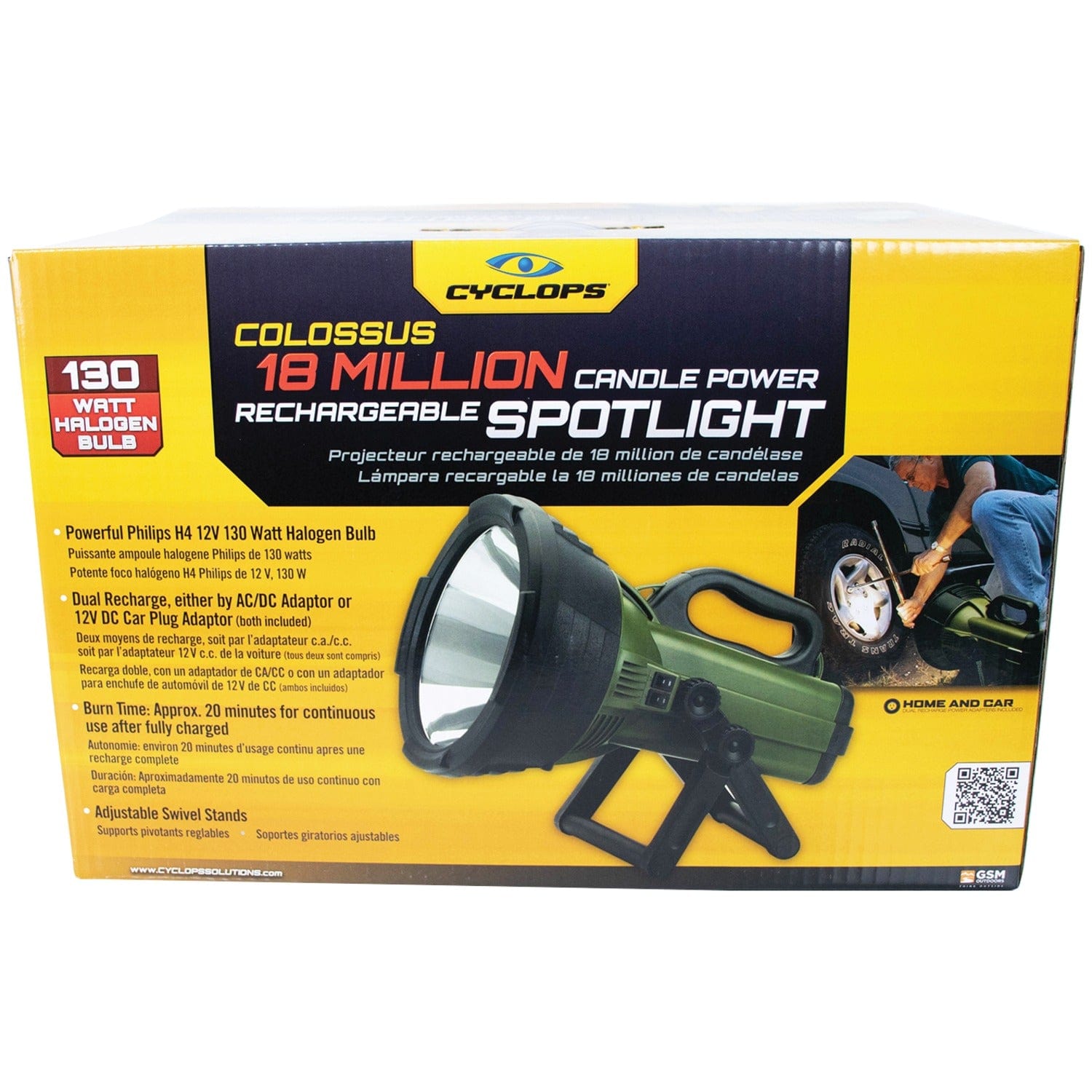 Cyclops Colossus 18 Million Candlepower Rechargeable Spotlight