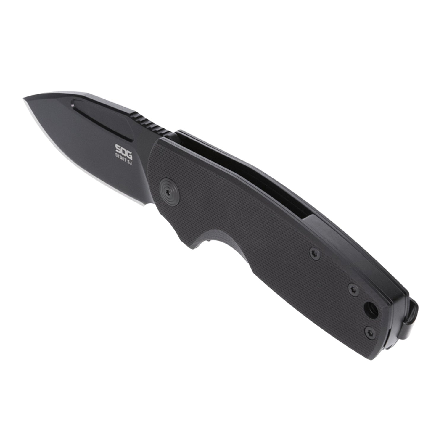SOG Stout FJ with 2.6-In. Clip-Point Blackout Blade