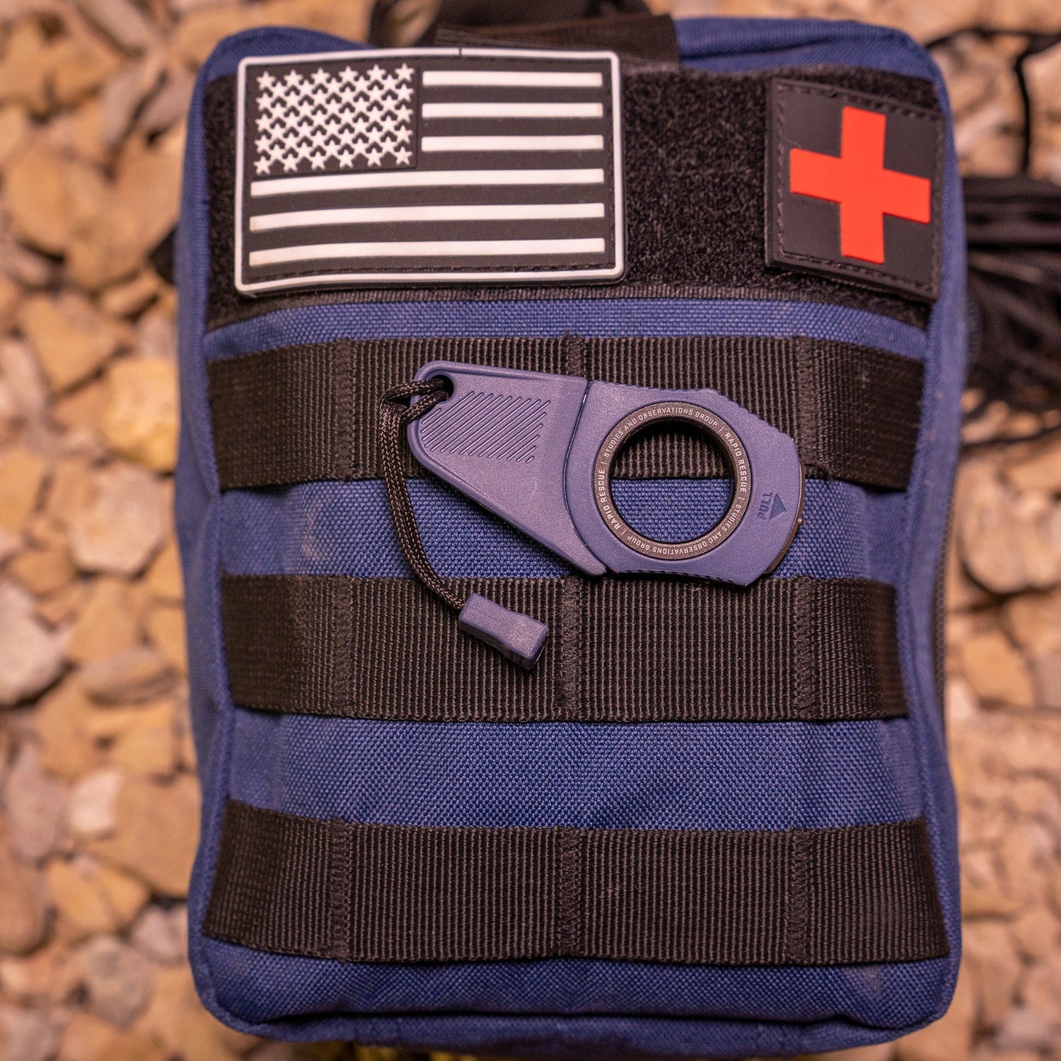 SOG Rapid Rescue Pocket Seatbelt Cutter and Glass Breaker with Removable Sheath, Midnight Blue