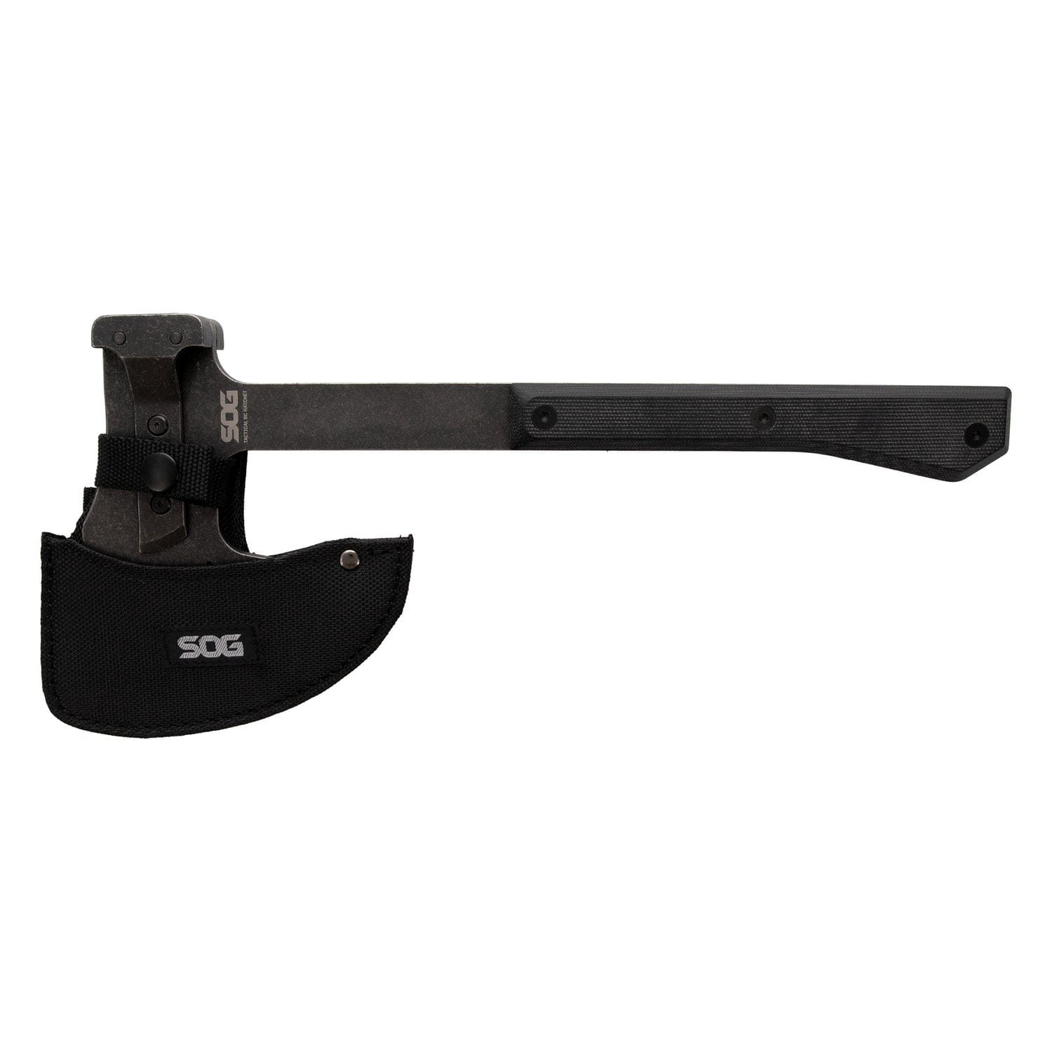 SOG Tactical Bushcraft Hatchet with 4.24-In. Steel Cutting Head and Nylon Blade Cover