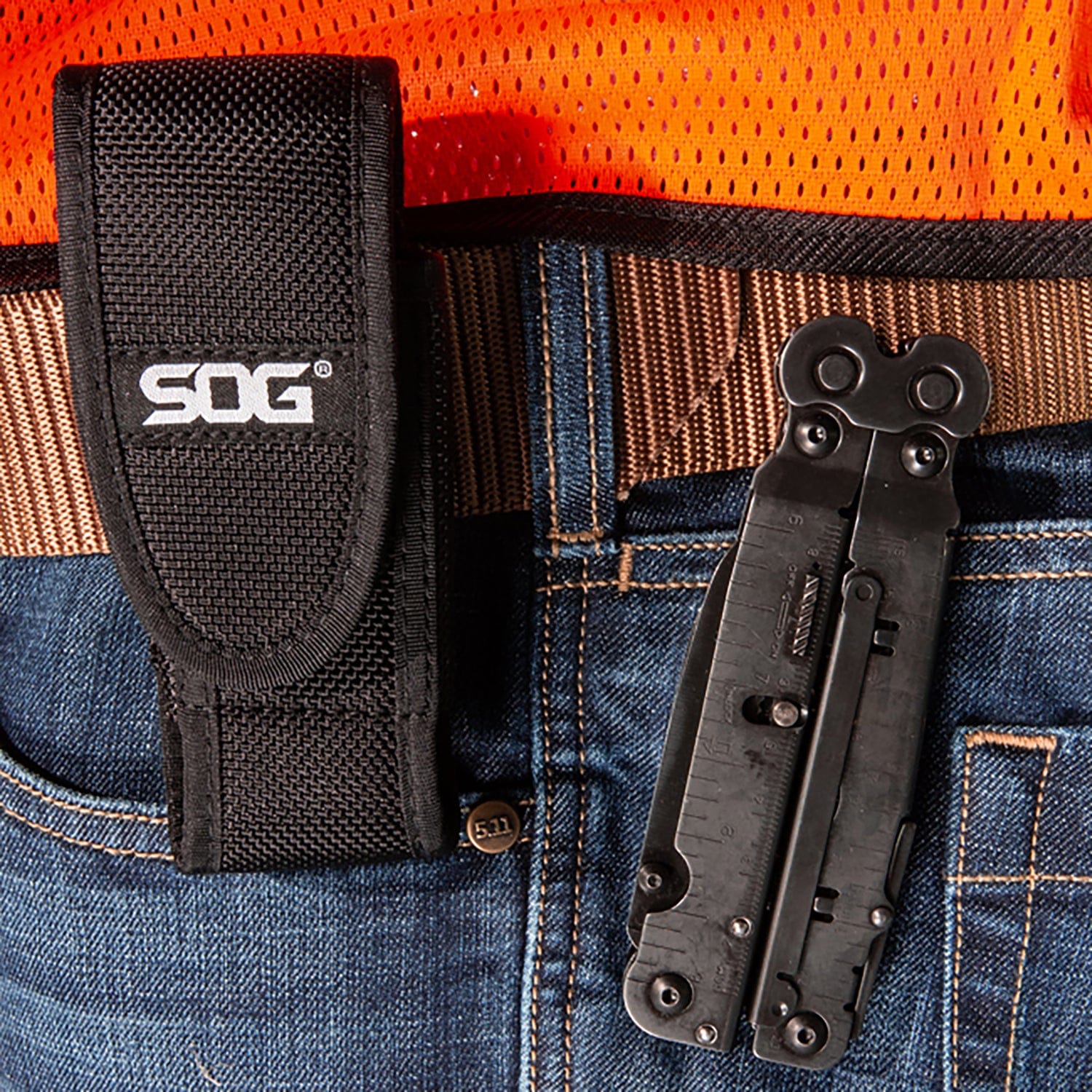 SOG PowerAssist 16-in-1 Multi-Tool with Nylon Pouch, Black Oxide