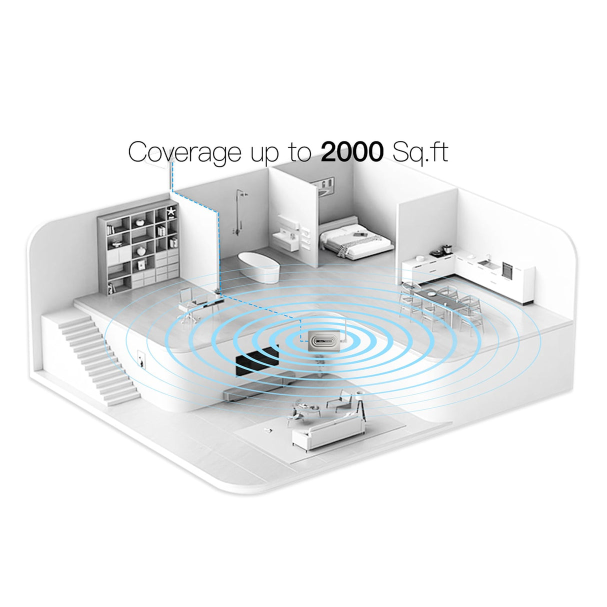 HiBoost Home Lite In-Building Cellular Signal Booster for Home and Office Buildings up to 2000 Sq. Ft., 5G, F10GB5SBTW
