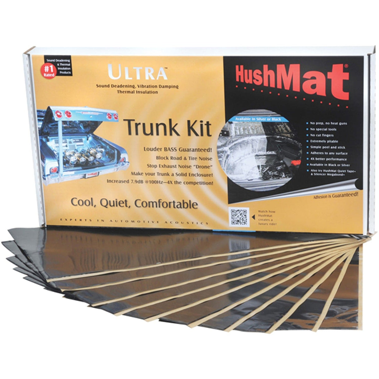 HushMat Trunk Sound-Damping Kit with Stealth Black Foil, 19 Sq. Ft.