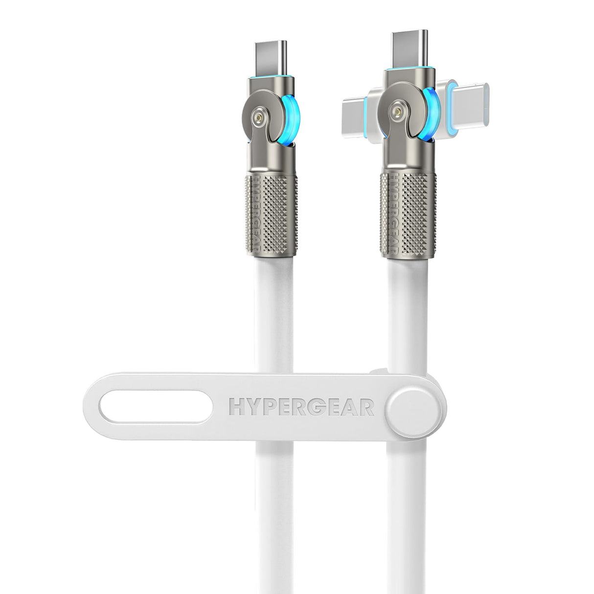 HyperGear USB-C to USB-C Fast Charge and Sync Chunky180° Rugged Cable, 6 Ft., White