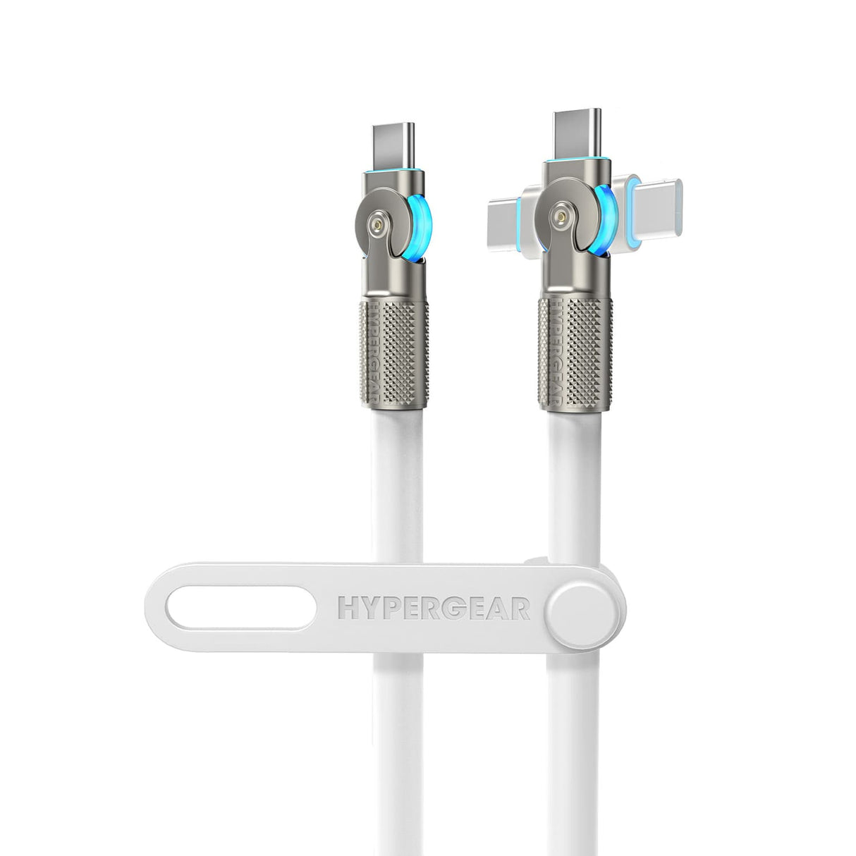 HyperGear USB-C to USB-C Fast Charge and Sync Chunky180° Rugged Cable, 12 Ft., White