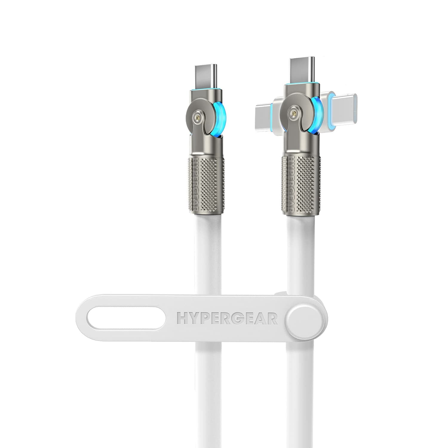 HyperGear USB-C to USB-C Fast Charge and Sync Chunky180° Rugged Cable, 12 Ft., White