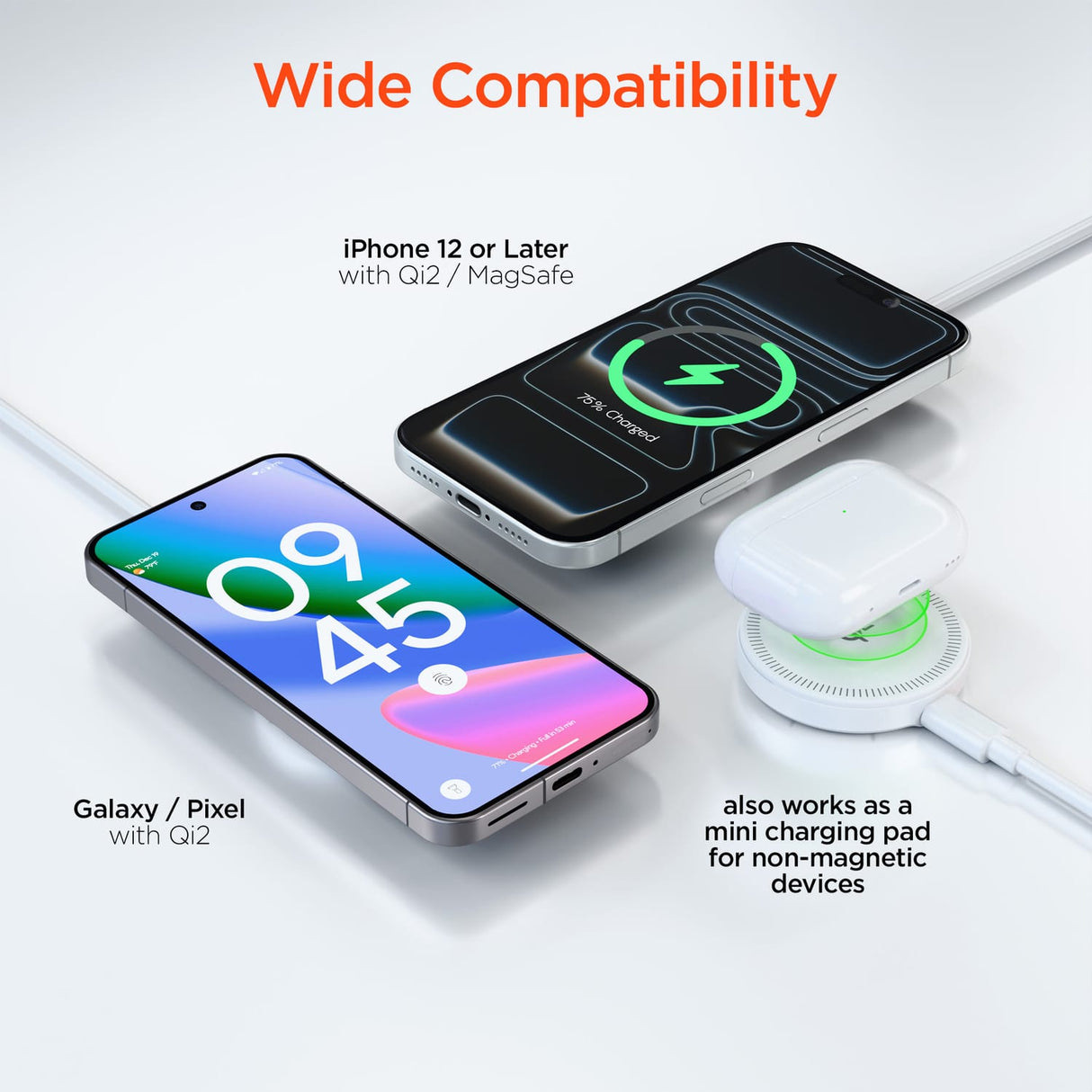 HyperGear MaxCharge 15-Watt Slim Wireless Magnetic Charging Pad with Qi v2.0