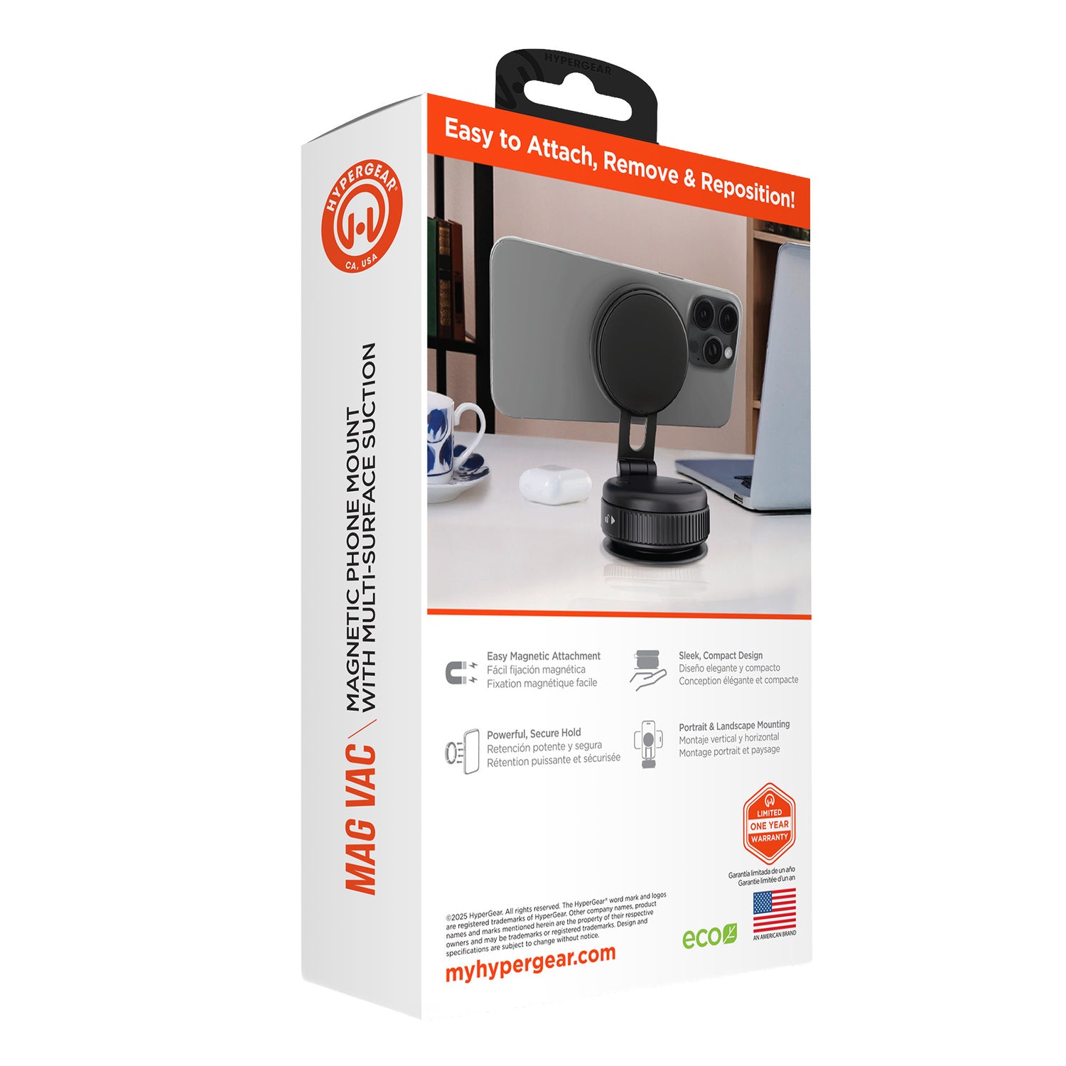 HyperGear Mag Vac Magnetic Phone Mount with Vacuum Suction-Cup Base