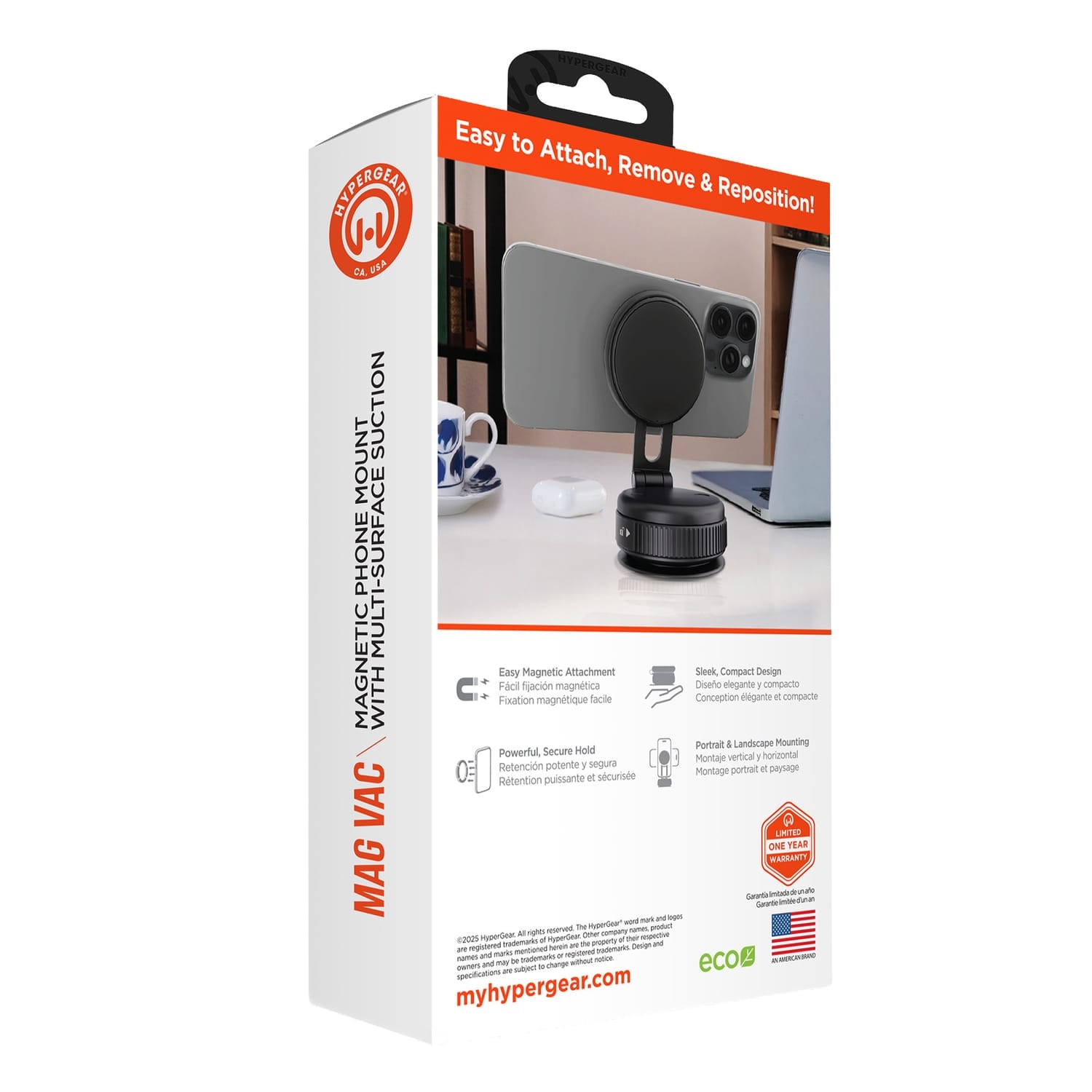 HyperGear Mag Vac Magnetic Phone Mount with Vacuum Suction-Cup Base