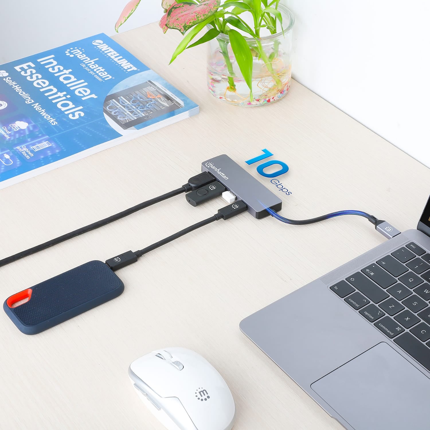 Manhattan 4-Port 10G USB-A / USB-C Combo Hub 3+1