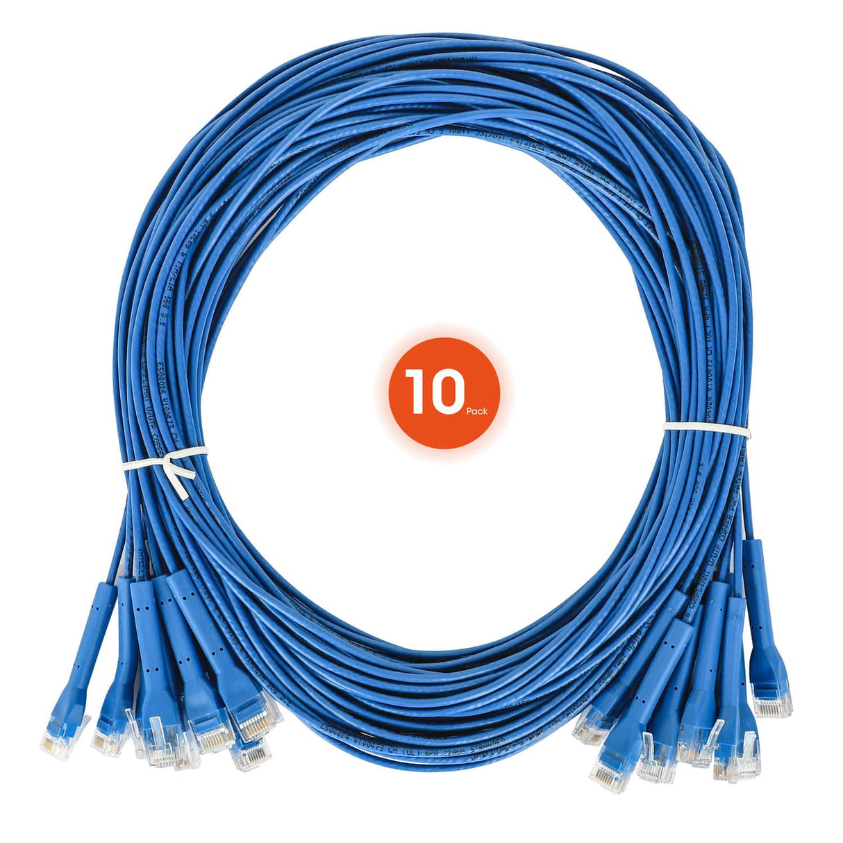 Intellinet Network Solutions CAT-6 U/UTP FlexiBoot Slim Network Patch Cable, 10 Pack, 5 Ft., Blue