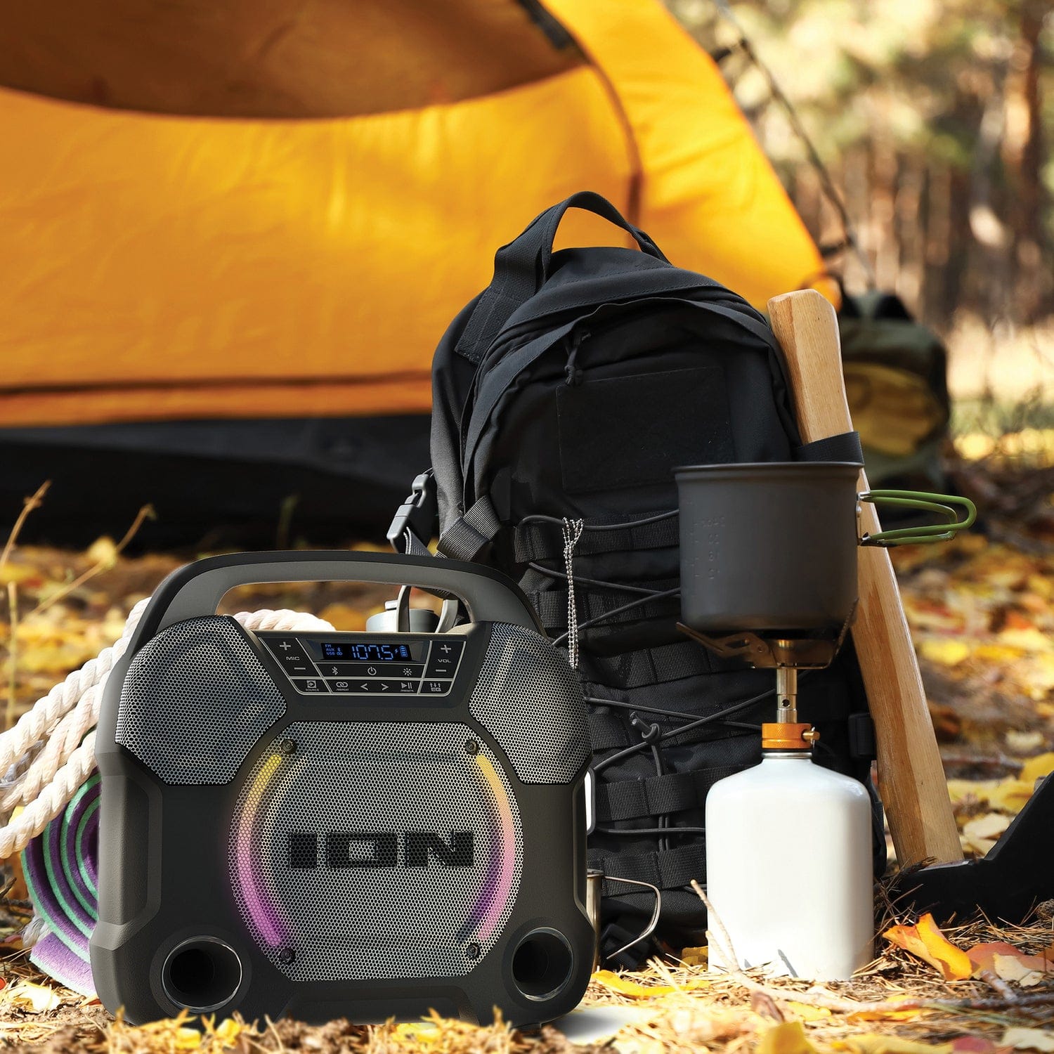 ION Trailblazer Roar Portable Bluetooth All-Weather Speaker with Stereo-Link and LED Lights