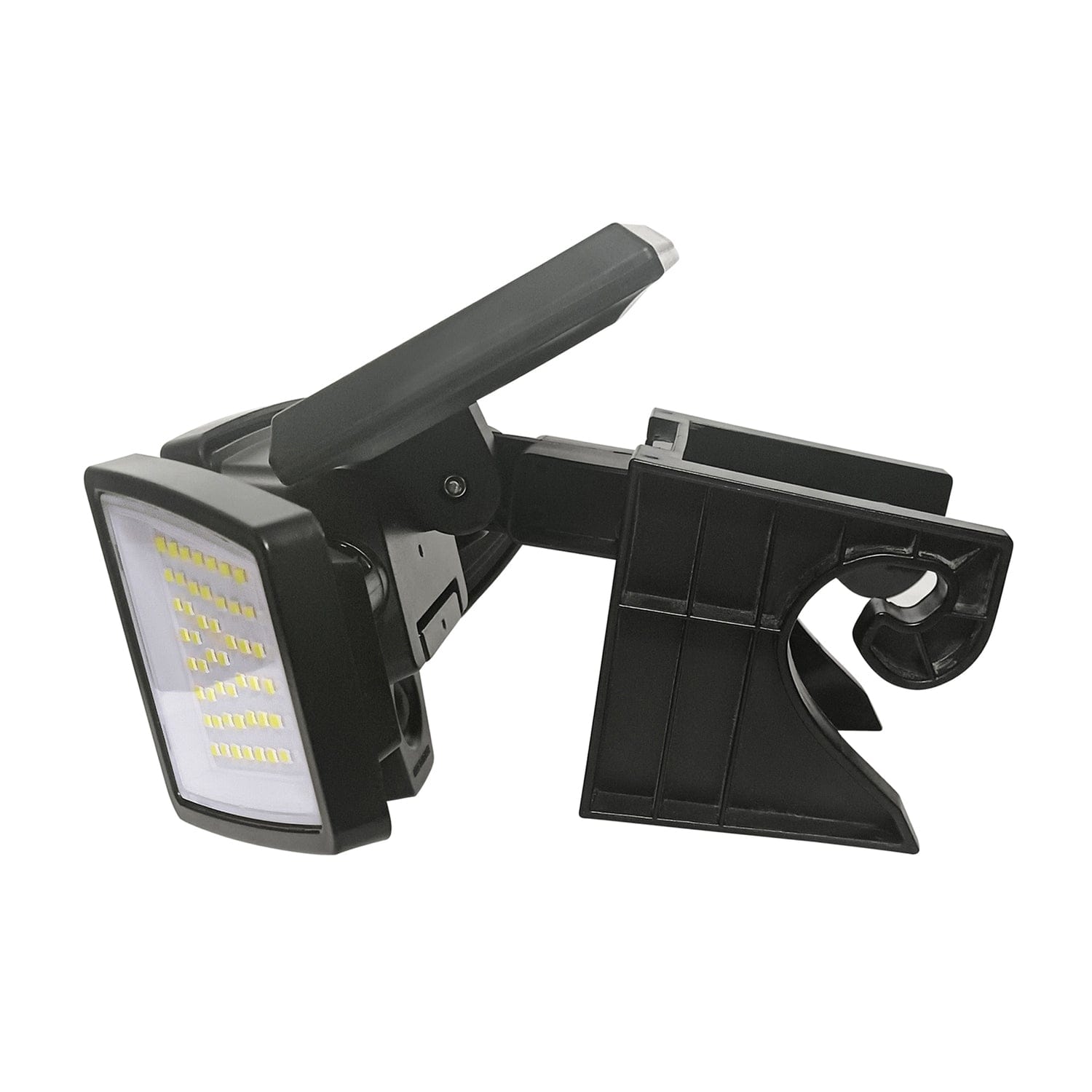 Insert Toolless Products Easy-Install 1000-Lumen Gutter-Mount Triple-Head Solar Security Light, Black