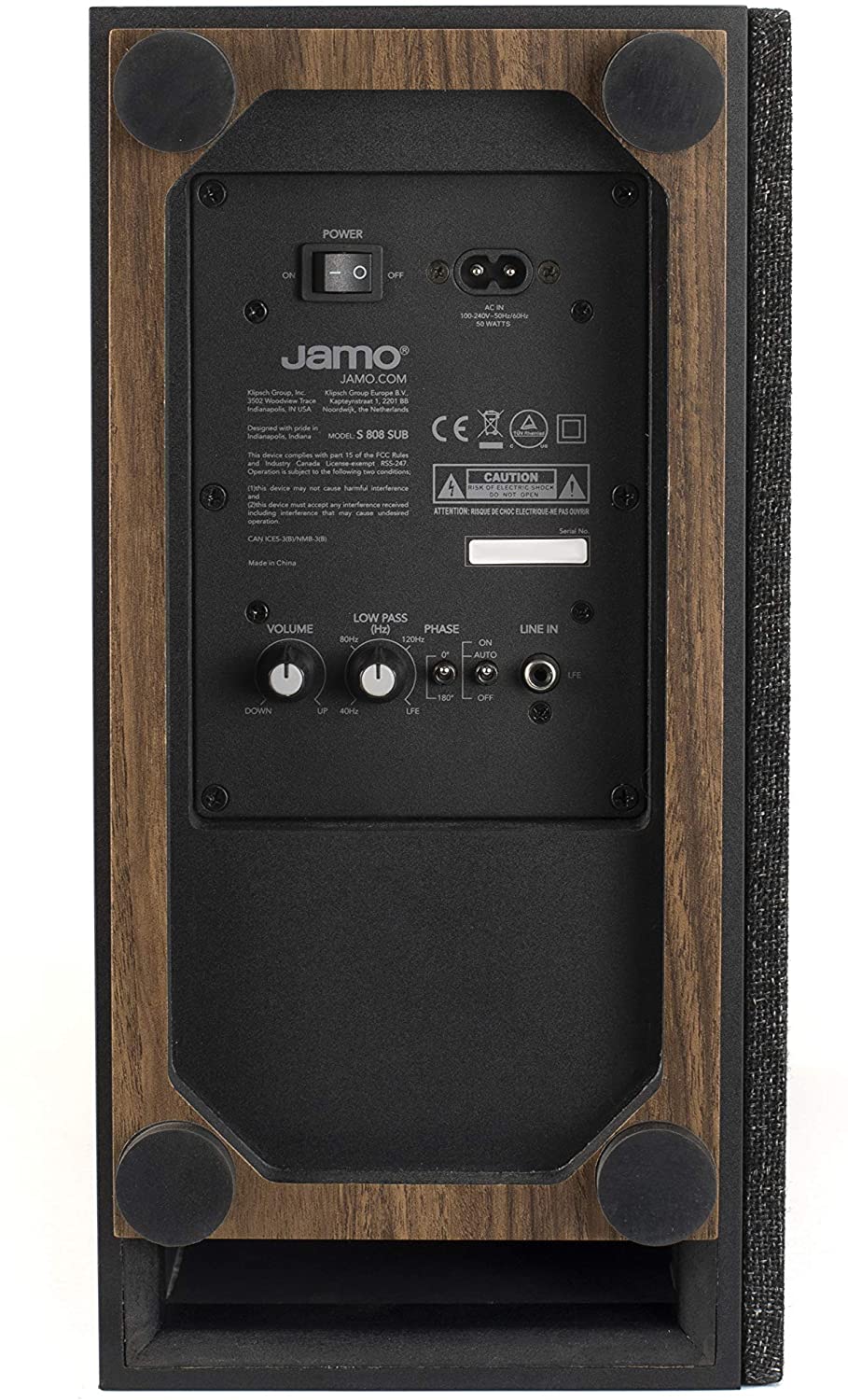 Jamo S 808 SUB Powered Subwoofer, Black - Certified Refurbished