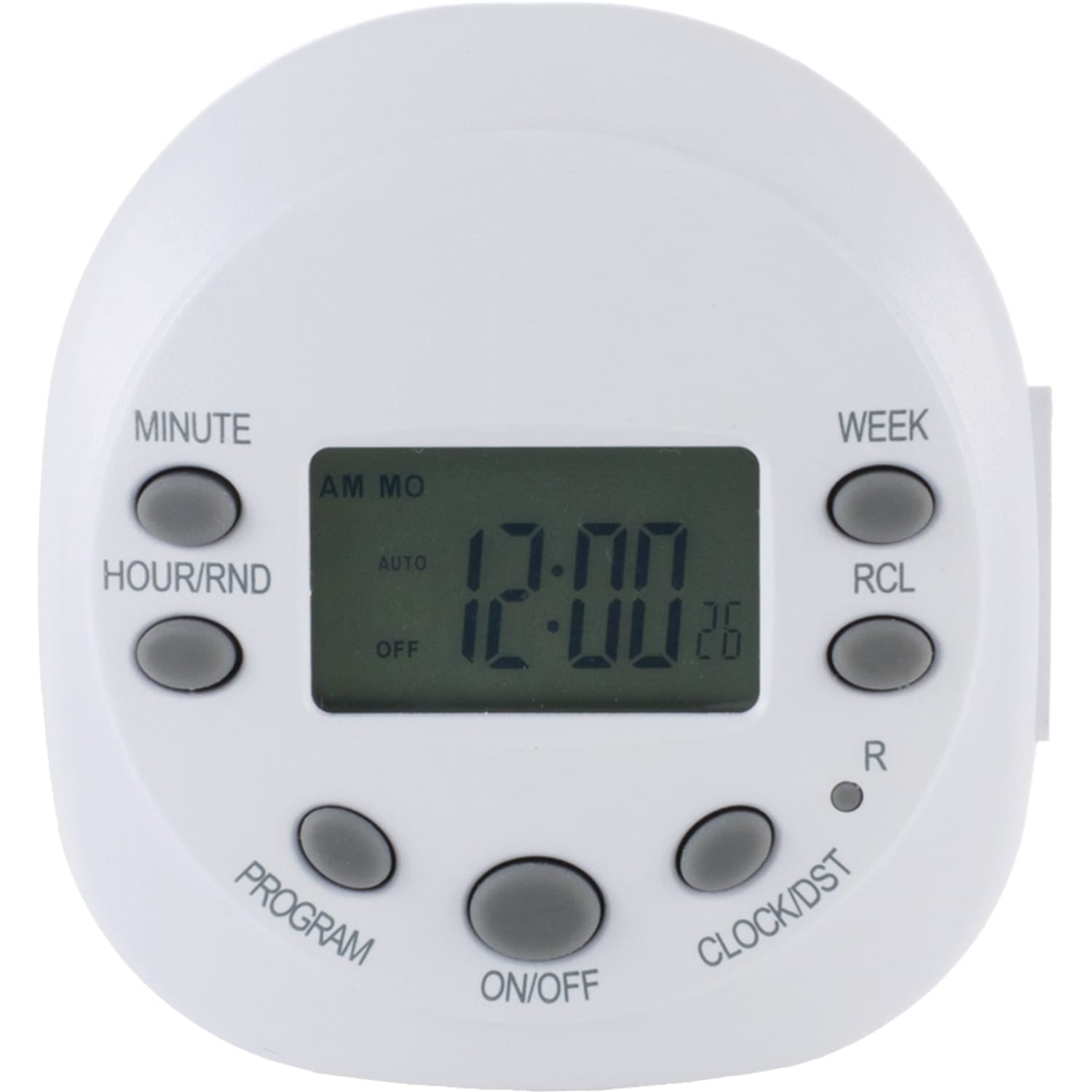 GE Indoor Plug-in 7-Day Digital Timer, White, 15150