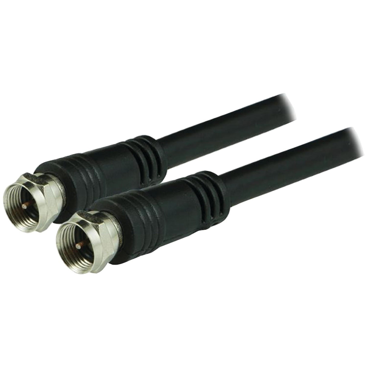 GE RG6 Coaxial Cable with F-Type Connectors, Black, 25 Ft.